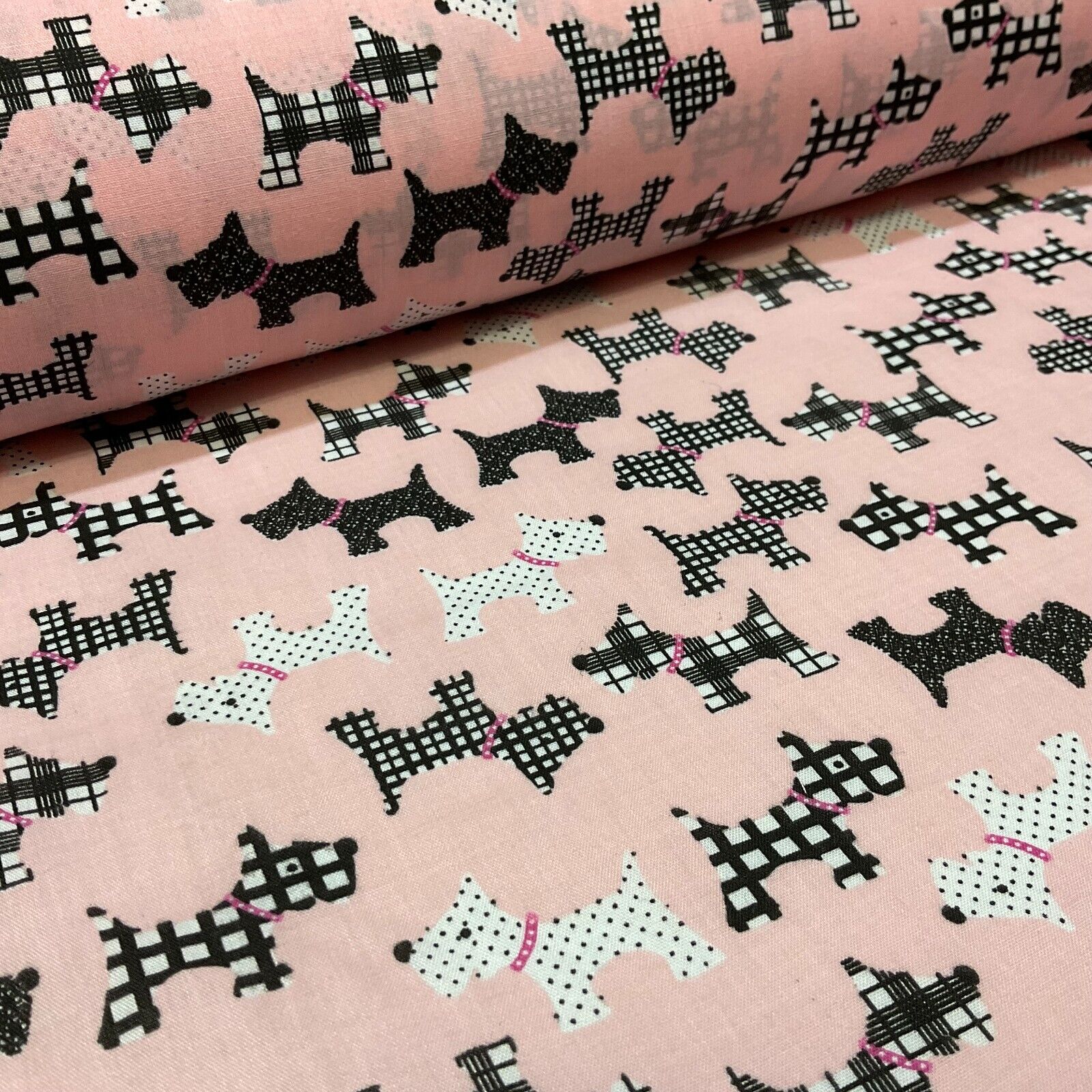 Scottie Dog Children's Poly cotton printed lightweight fabric M1640