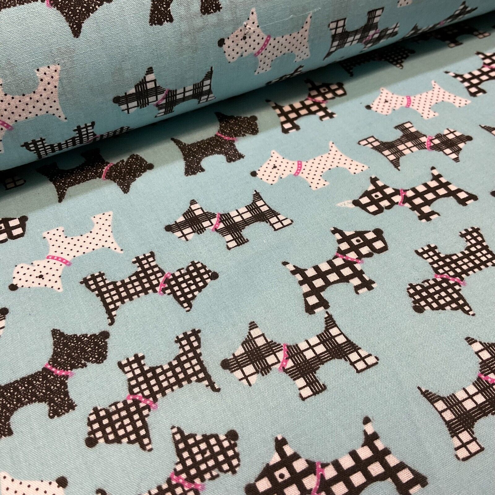 Scottie Dog Children's Poly cotton printed lightweight fabric M1640