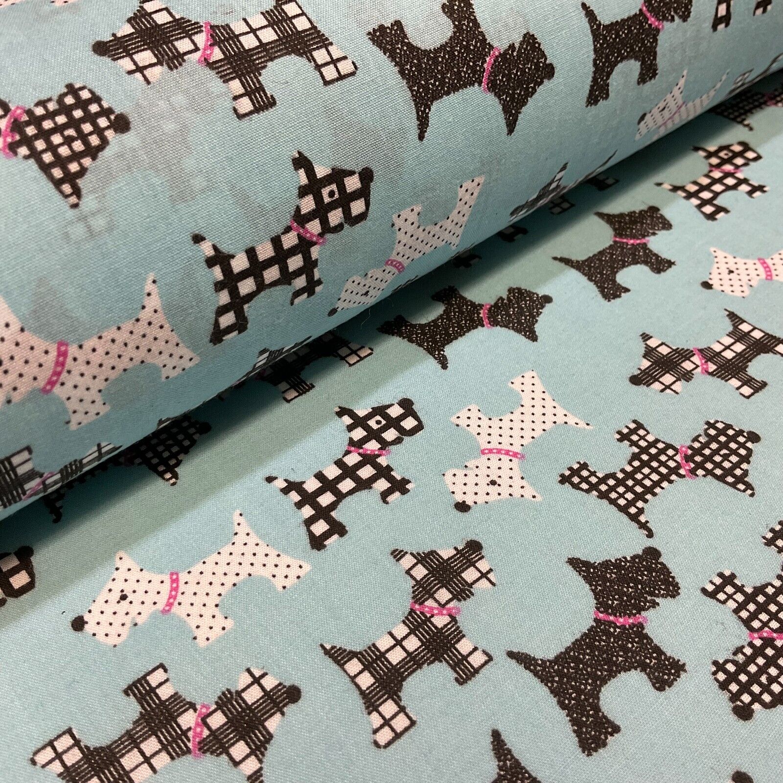 Scottie Dog Children's Poly cotton printed lightweight fabric M1640