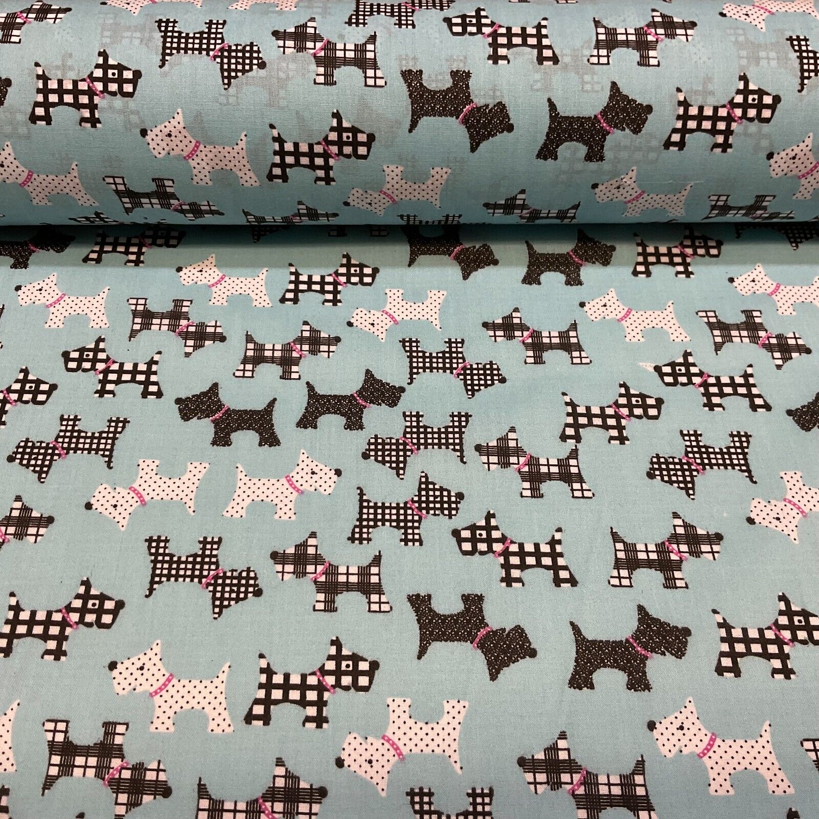 Scottie Dog Children's Poly cotton printed lightweight fabric M1640