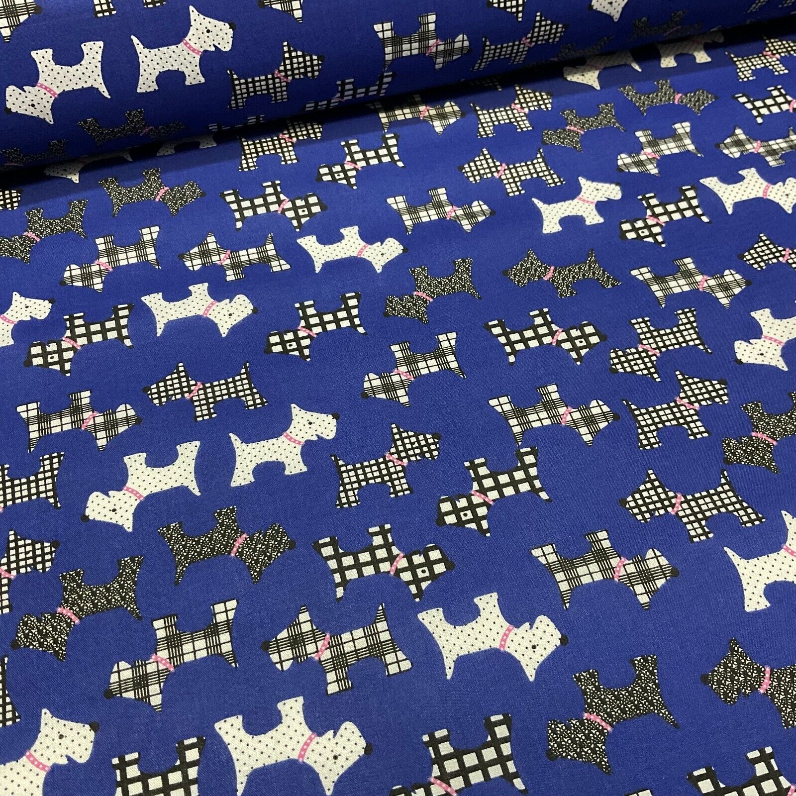 Scottie Dog Children's Poly cotton printed lightweight fabric M1640