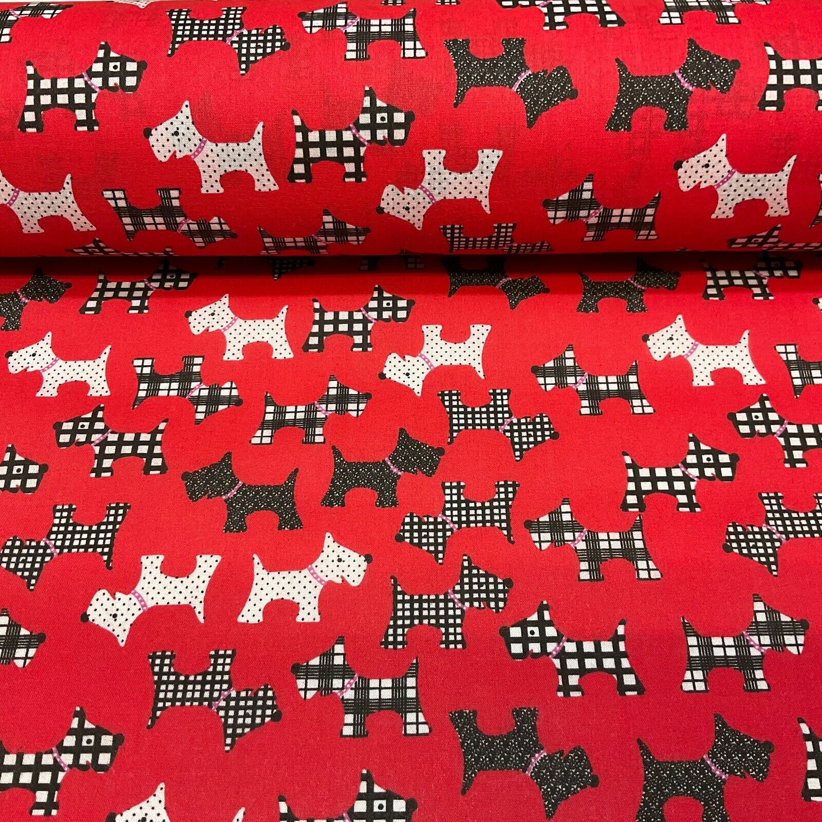 Scottie Dog Children's Poly cotton printed lightweight fabric M1640