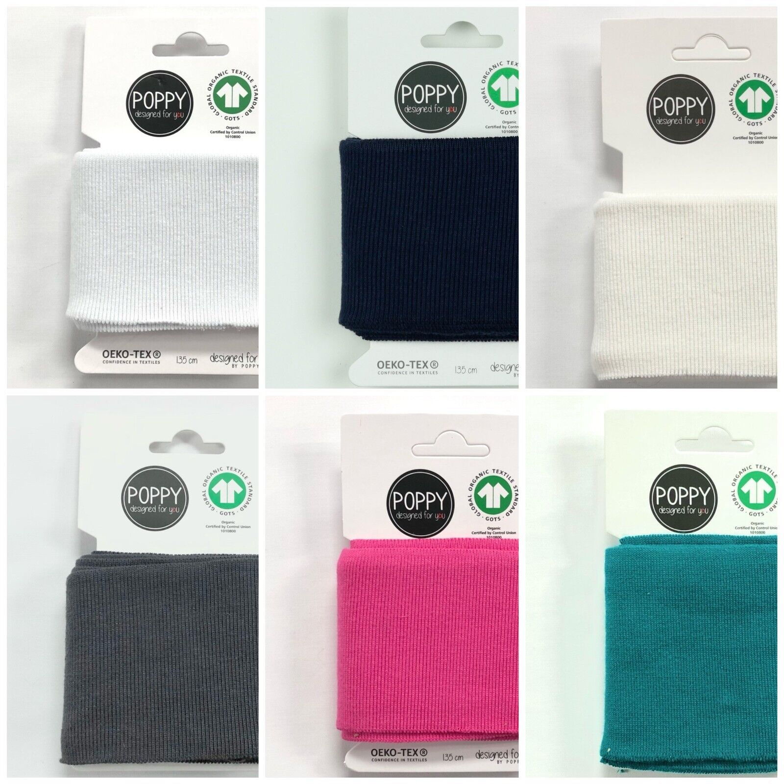 Organic Ribbed Cuffs Fabric ideal for Headbands cuffs 135cm Long 7cm Wide M1655