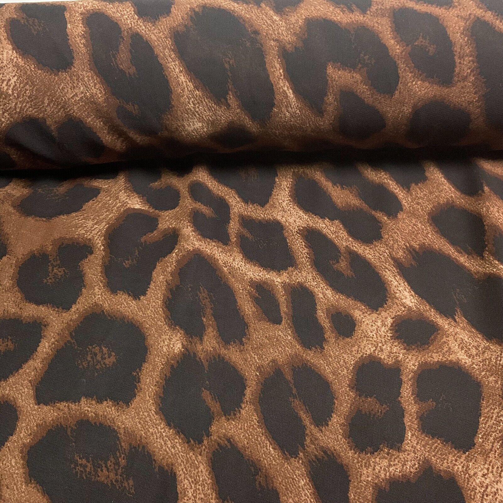 Animal Print printed chiffon leopard brown sewing scarf  fabric M1613
