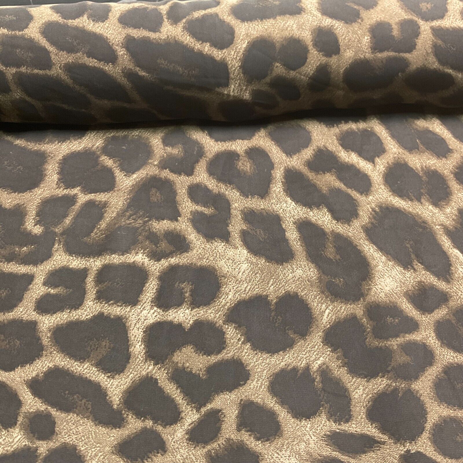 Animal Print printed chiffon leopard brown sewing scarf  fabric M1613