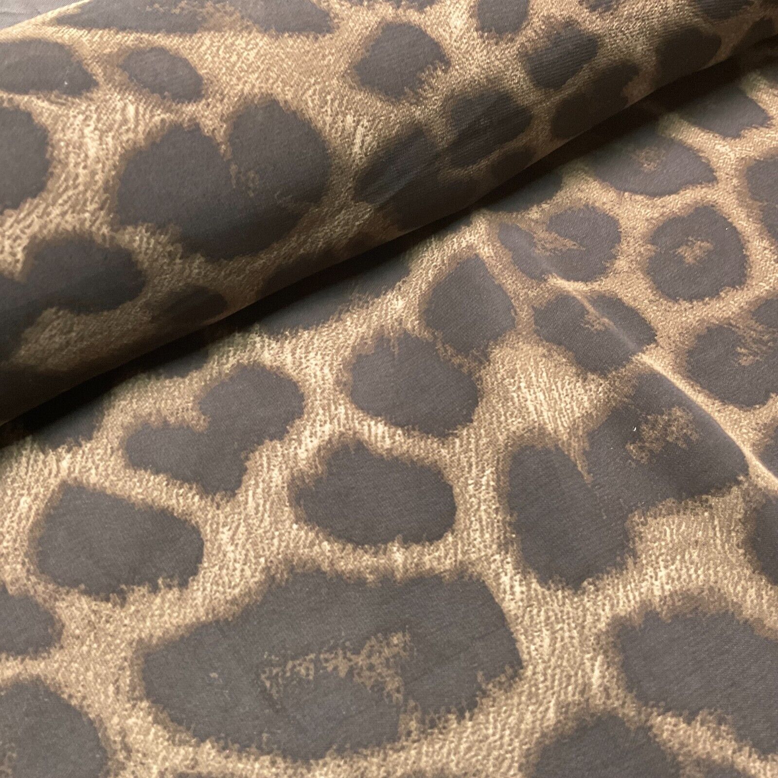 Animal Print printed chiffon leopard brown sewing scarf  fabric M1613