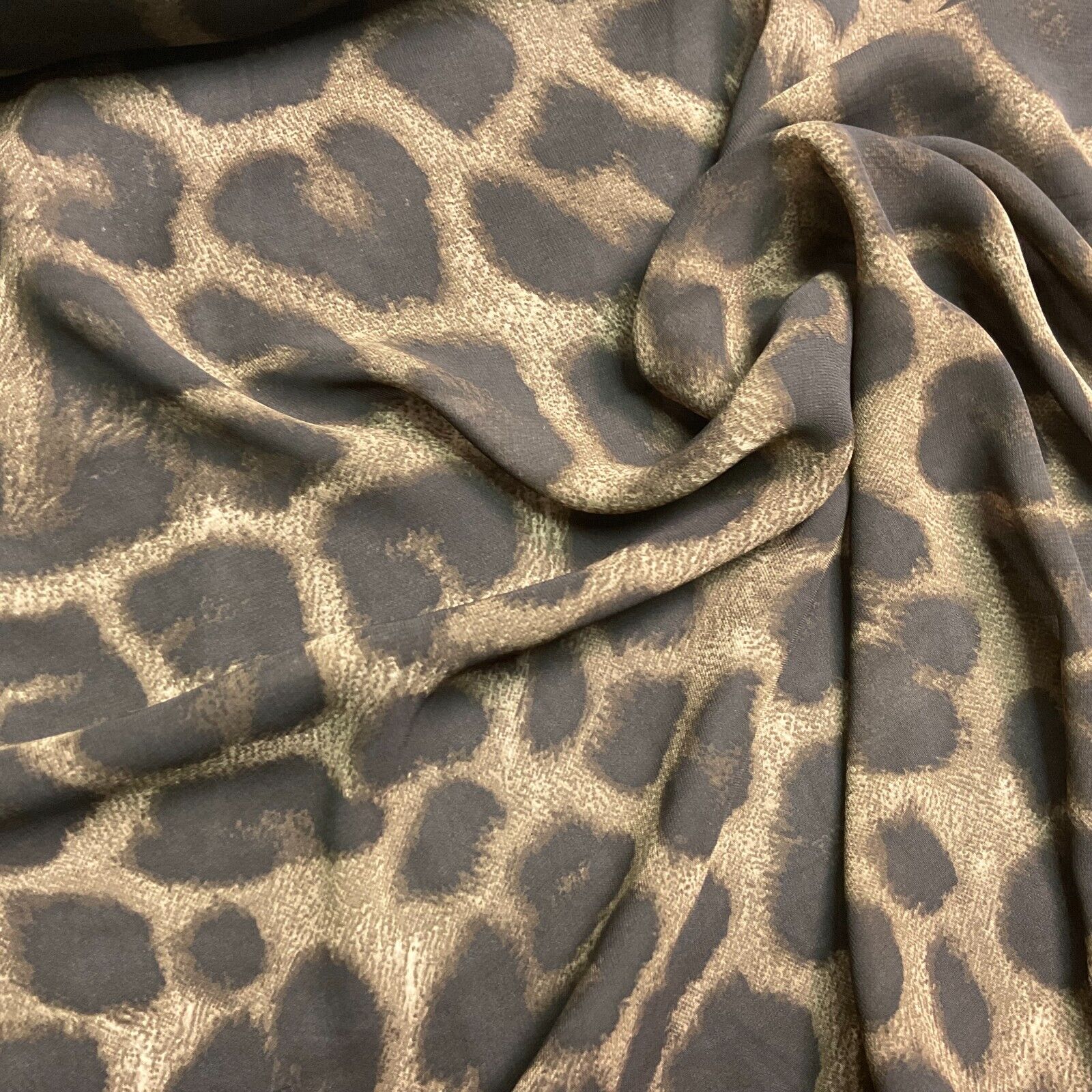 Animal Print printed chiffon leopard brown sewing scarf  fabric M1613