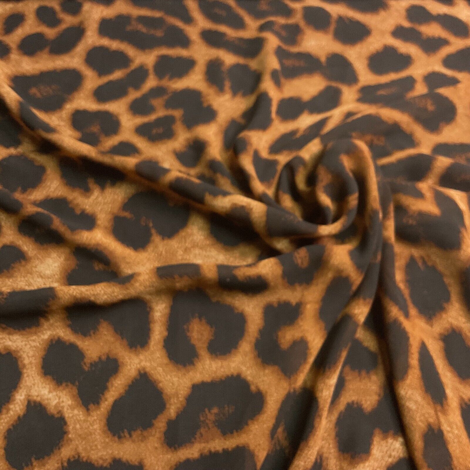Animal Print printed chiffon leopard brown sewing scarf  fabric M1613