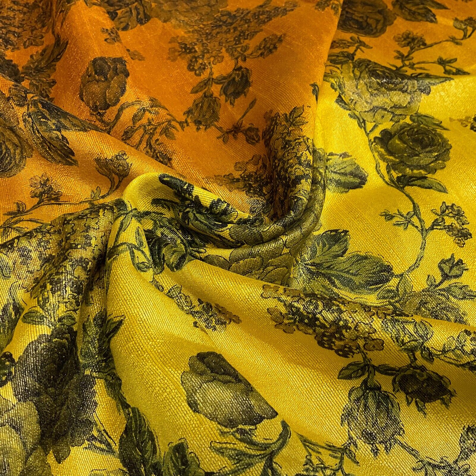 Ombre floral faux tussar silk dress brocade skirt sewing fabric M1665