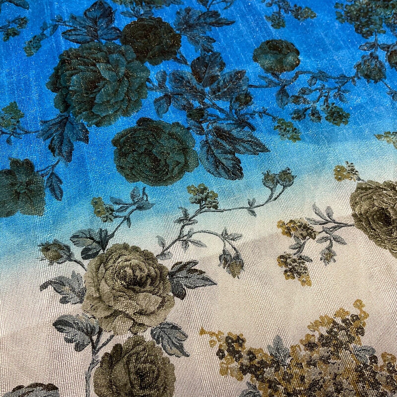 Ombre floral faux tussar silk dress brocade skirt sewing fabric M1665