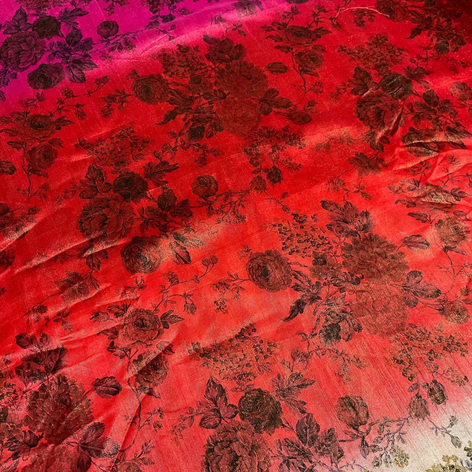 Ombre floral faux tussar silk dress brocade skirt sewing fabric M1665