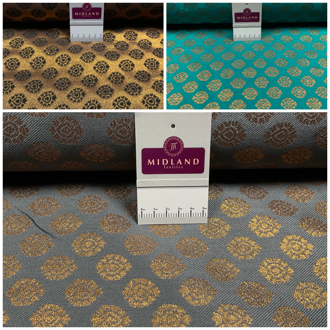 Indian Banarsi fabric Brocade Geometric waistcoat wedding 125cm wide M1688