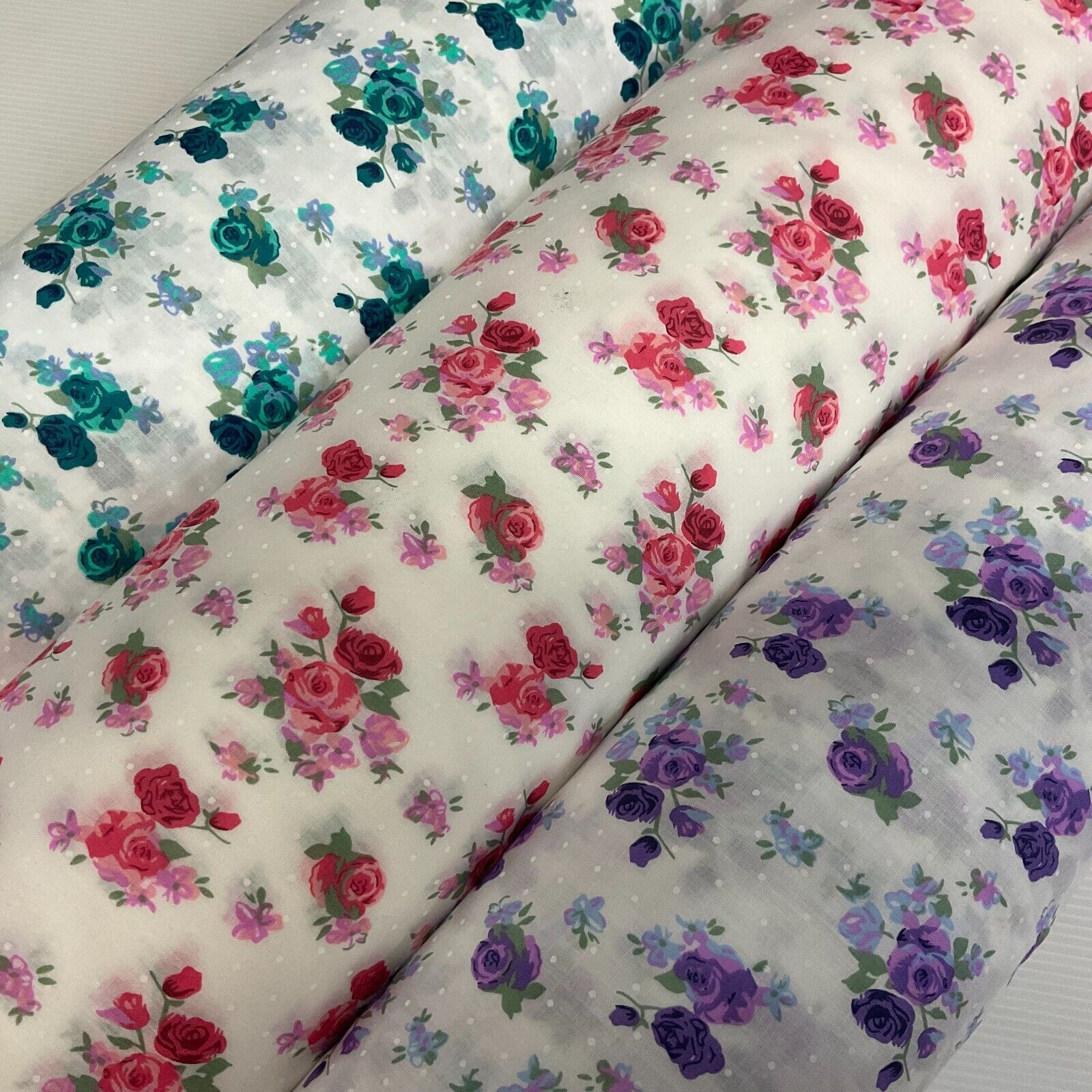 Vintage Floral Roses printed Poly cotton fabric 110cm Wide M1704