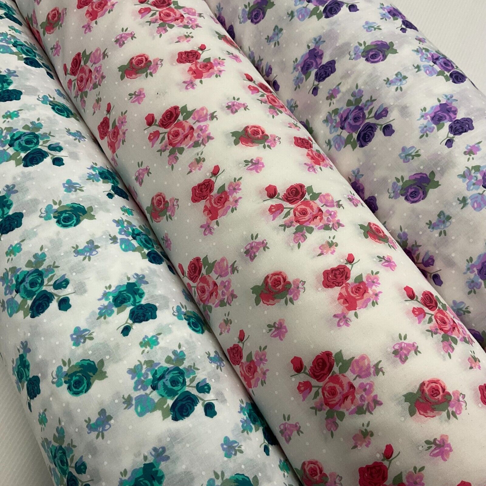 Vintage Floral Roses printed Poly cotton fabric 110cm Wide M1704