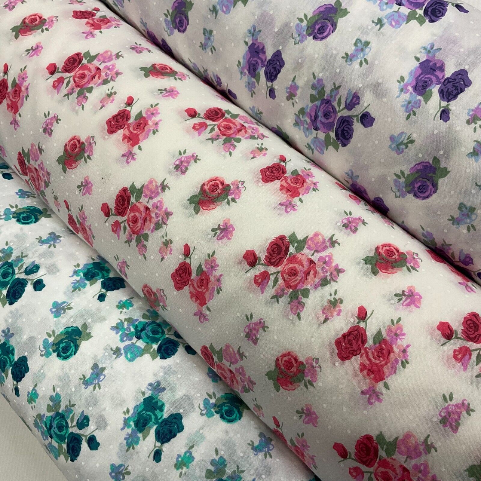 Vintage Floral Roses printed Poly cotton fabric 110cm Wide M1704