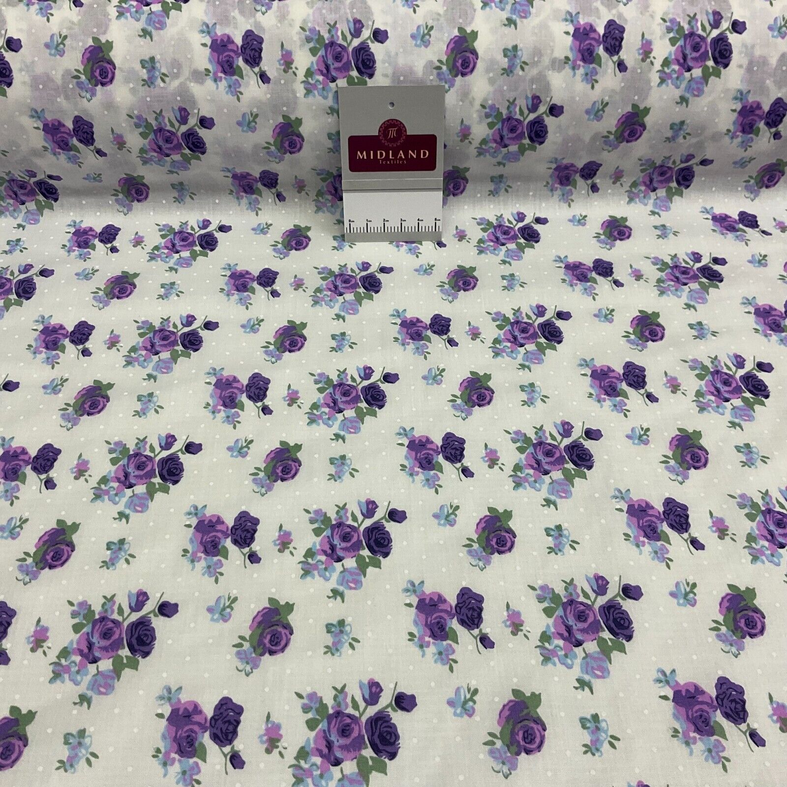 Vintage Floral Roses printed Poly cotton fabric 110cm Wide M1704