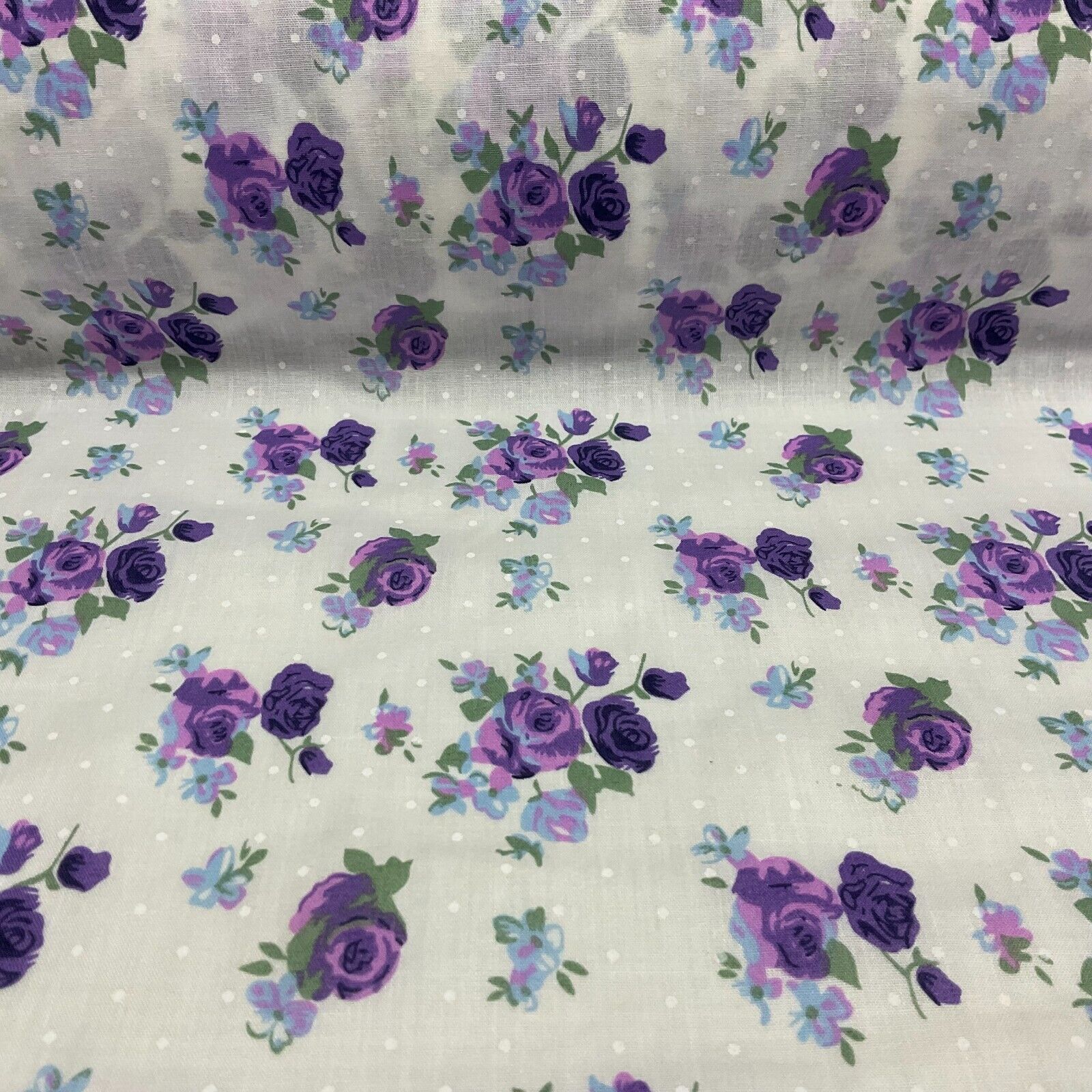 Vintage Floral Roses printed Poly cotton fabric 110cm Wide M1704