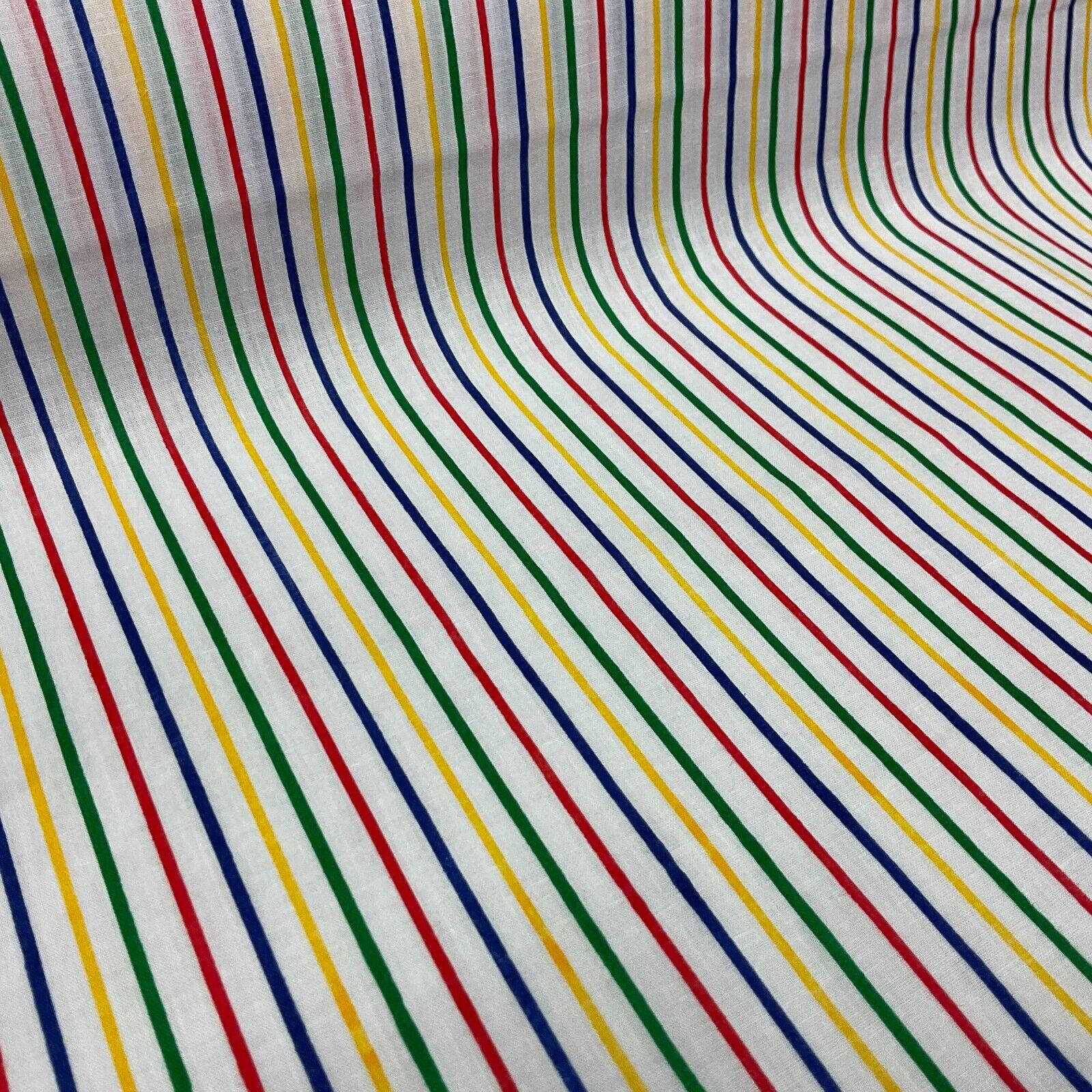 Multi coloured Striped Nautical Stripes Poly cotton printed fabric 110cm M1701