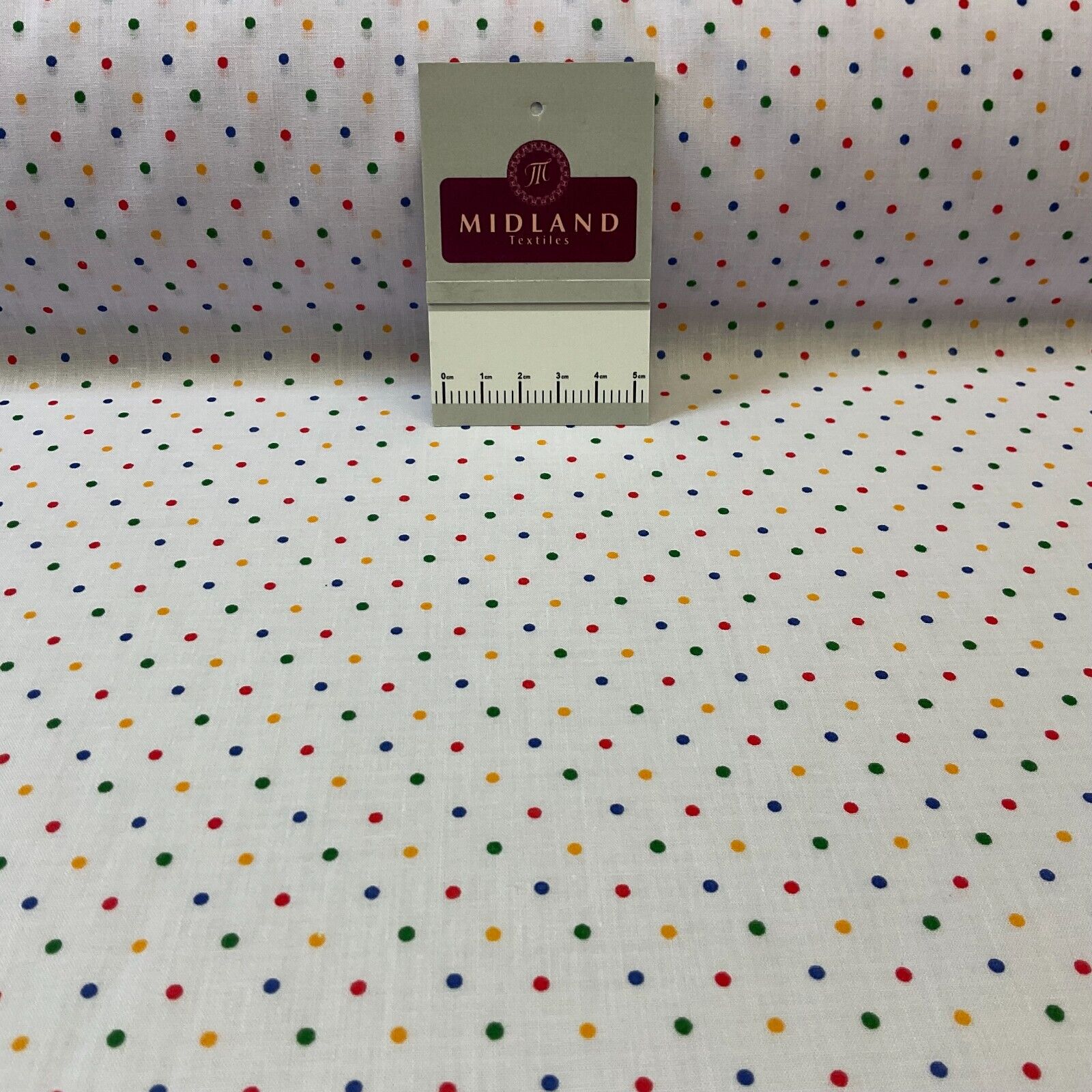 Multi coloured dot spot Poly cotton spotted dotted printed fabric M1709