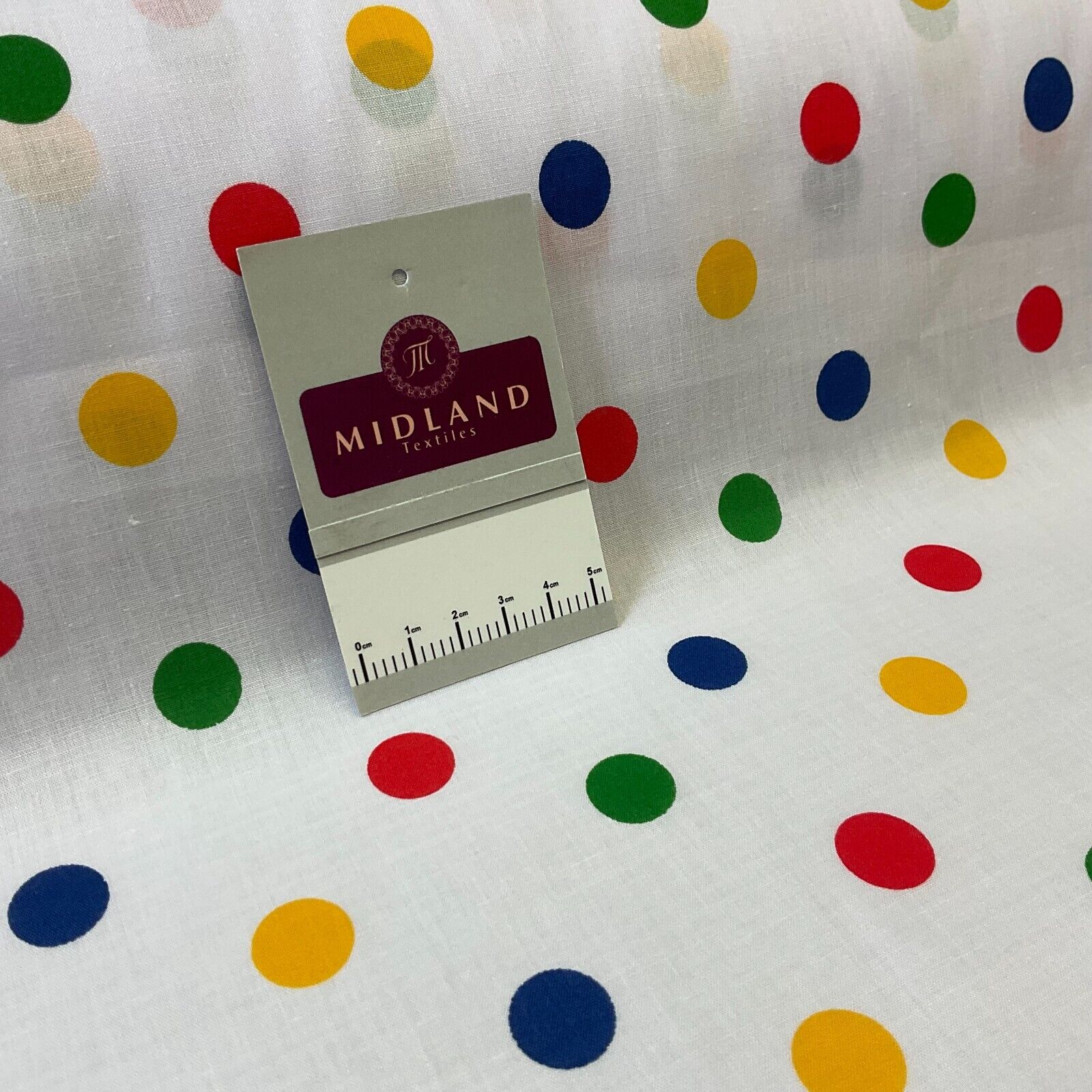 Multi coloured dot spot Poly cotton spotted dotted printed fabric M1709