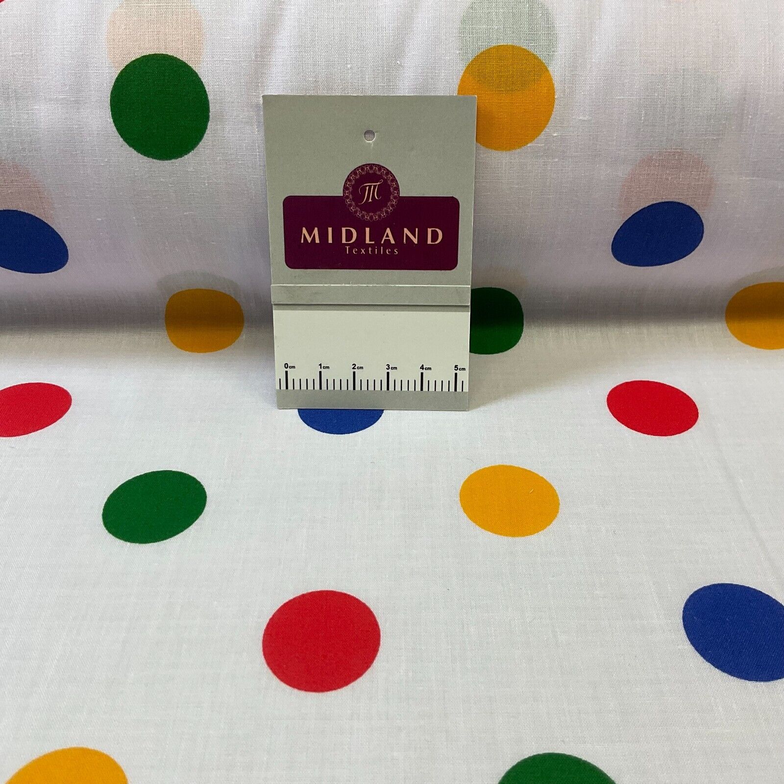 Multi coloured dot spot Poly cotton spotted dotted printed fabric M1709