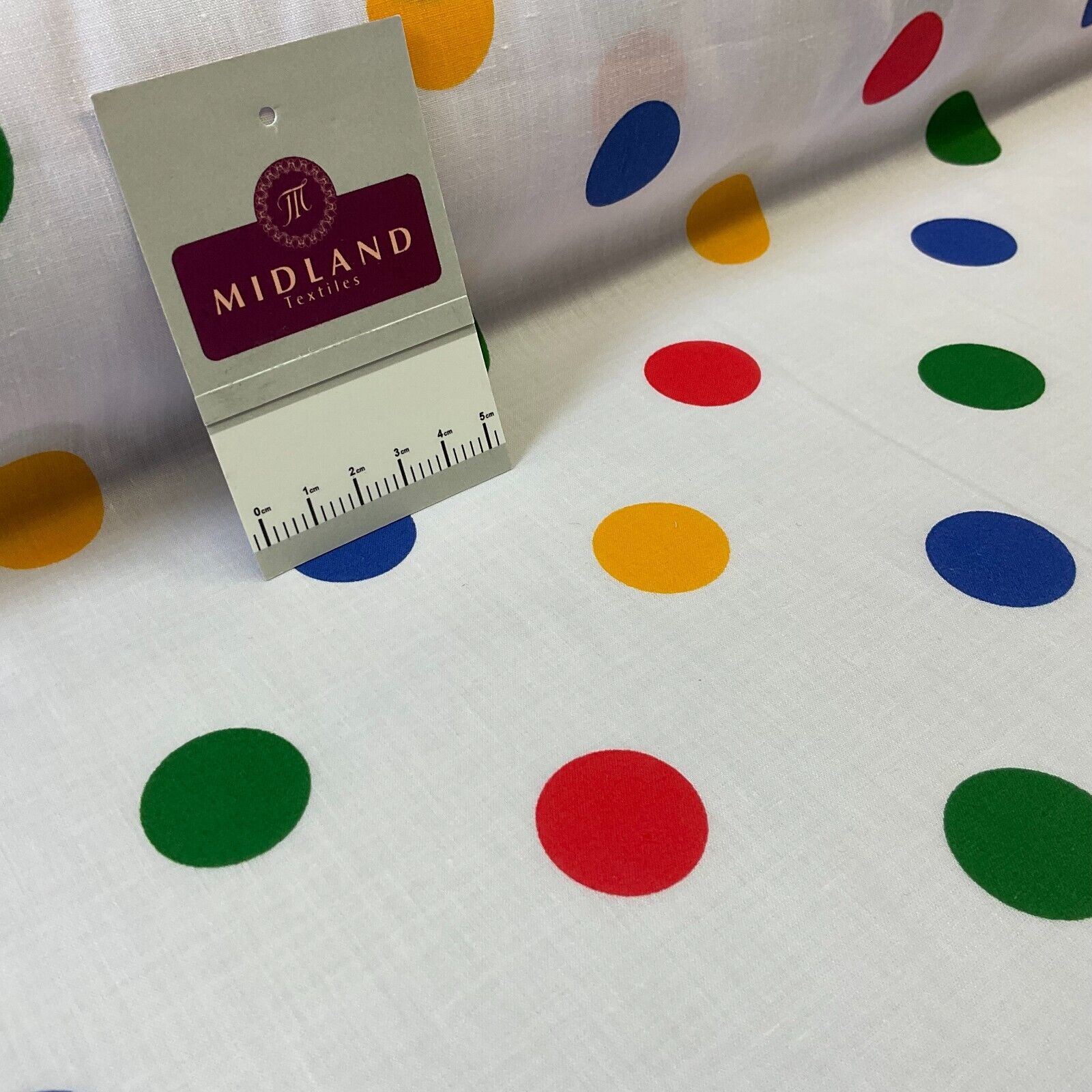 Multi coloured dot spot Poly cotton spotted dotted printed fabric M1709