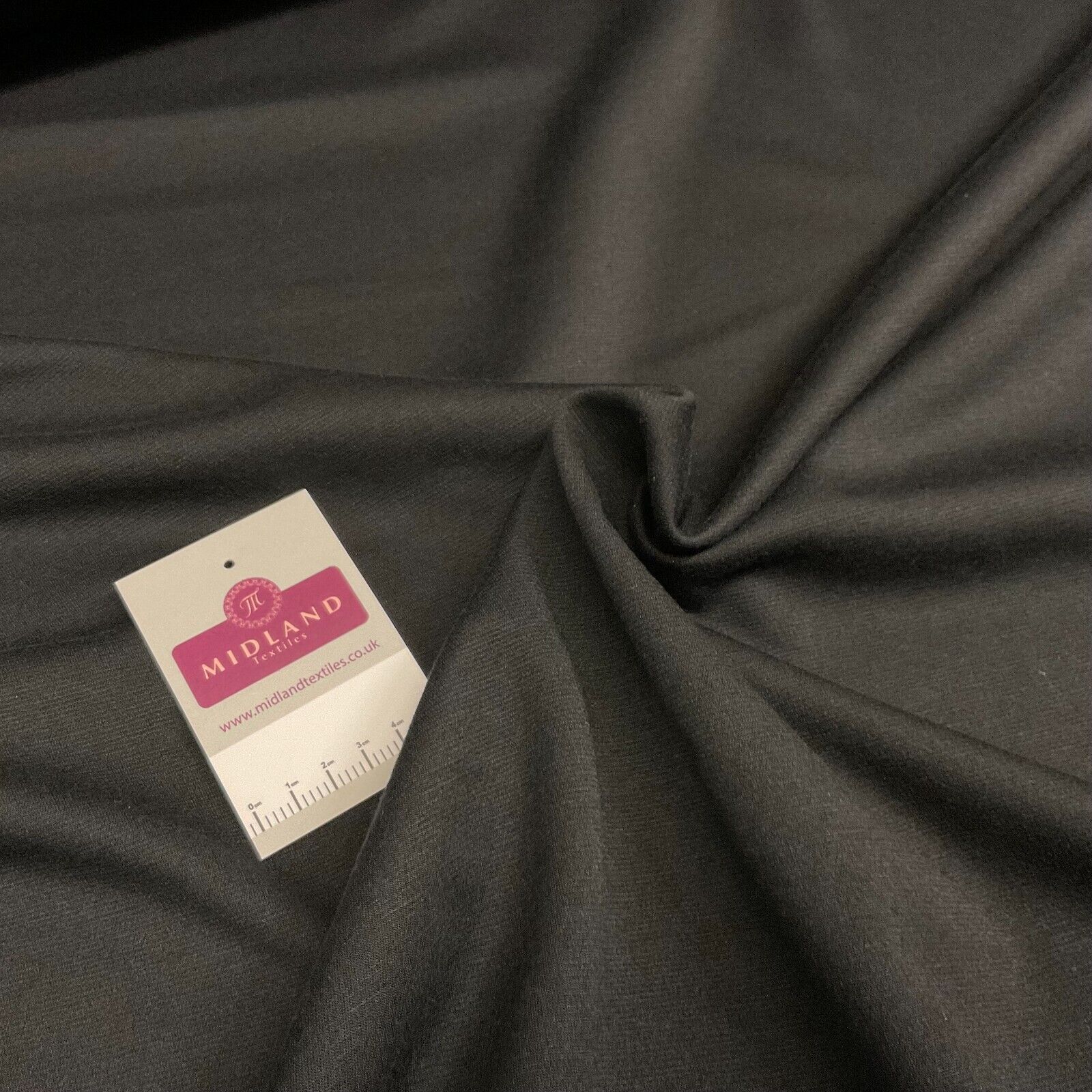 Plain Black Poly stretch Ponte roma dress Fabric 150 cm M1694