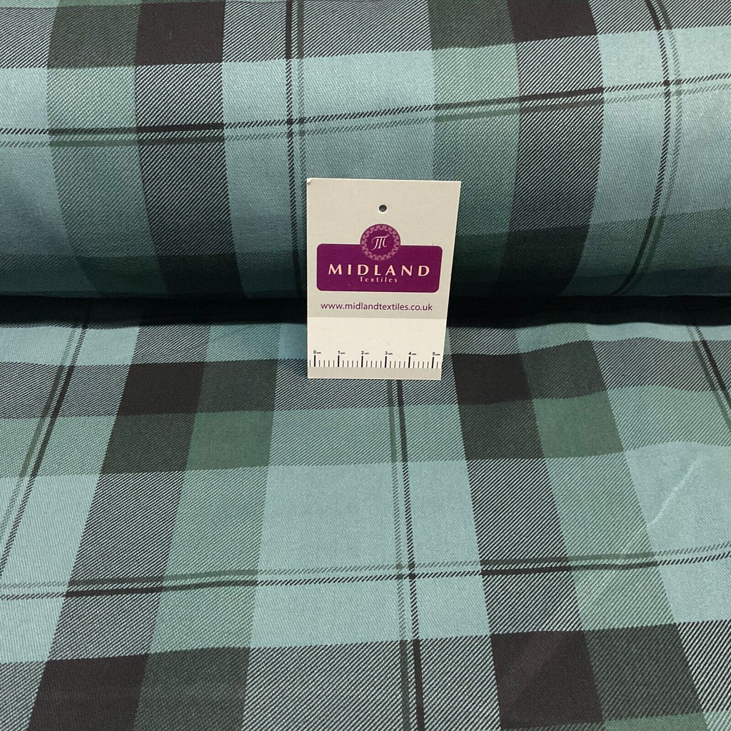 Plaid Scottish tartan Check Cotton Drill upholstery workwear Fabric 150 cm M1718