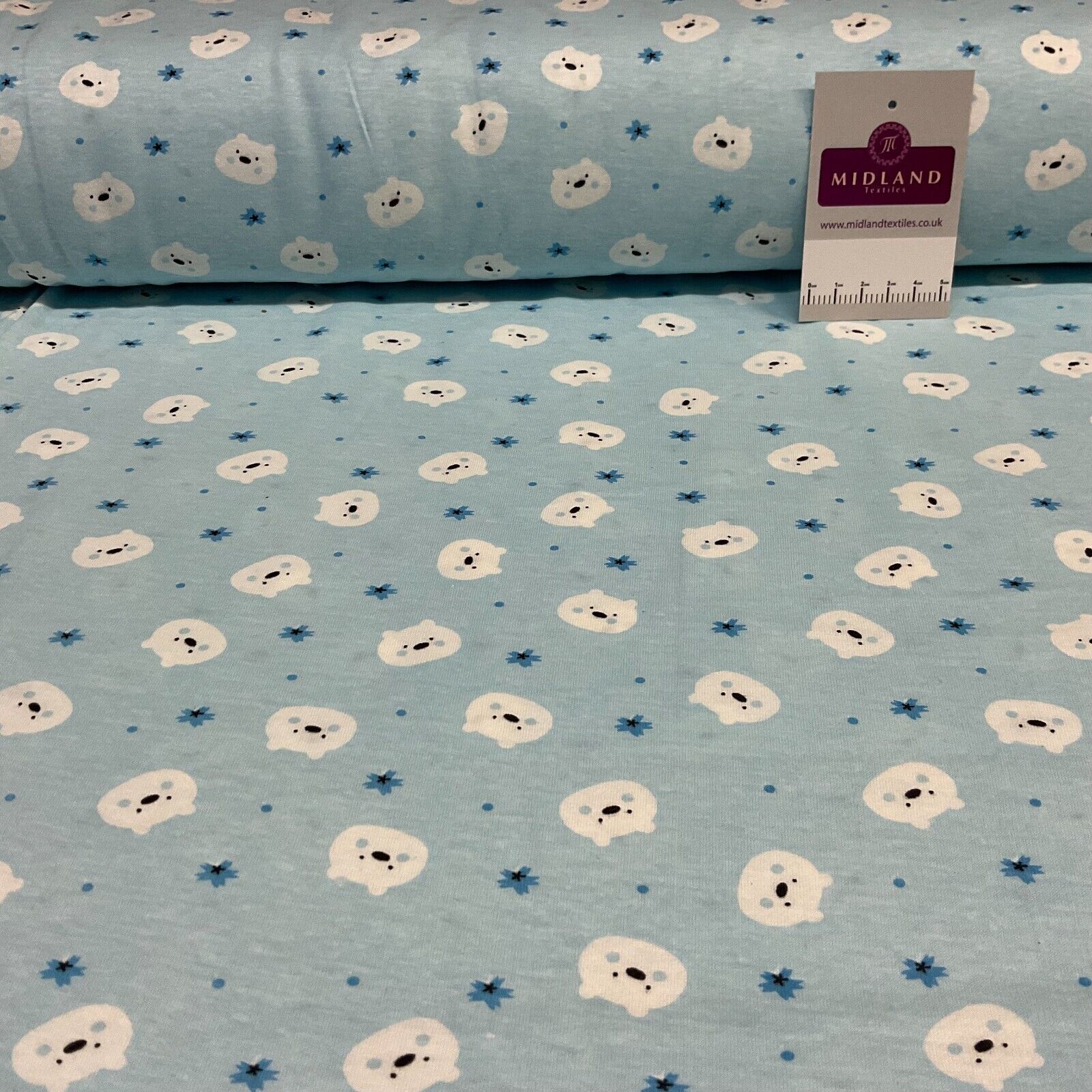 Children's Kitten Kitty Face  cotton stretch jersey novelty dress fabric M1717