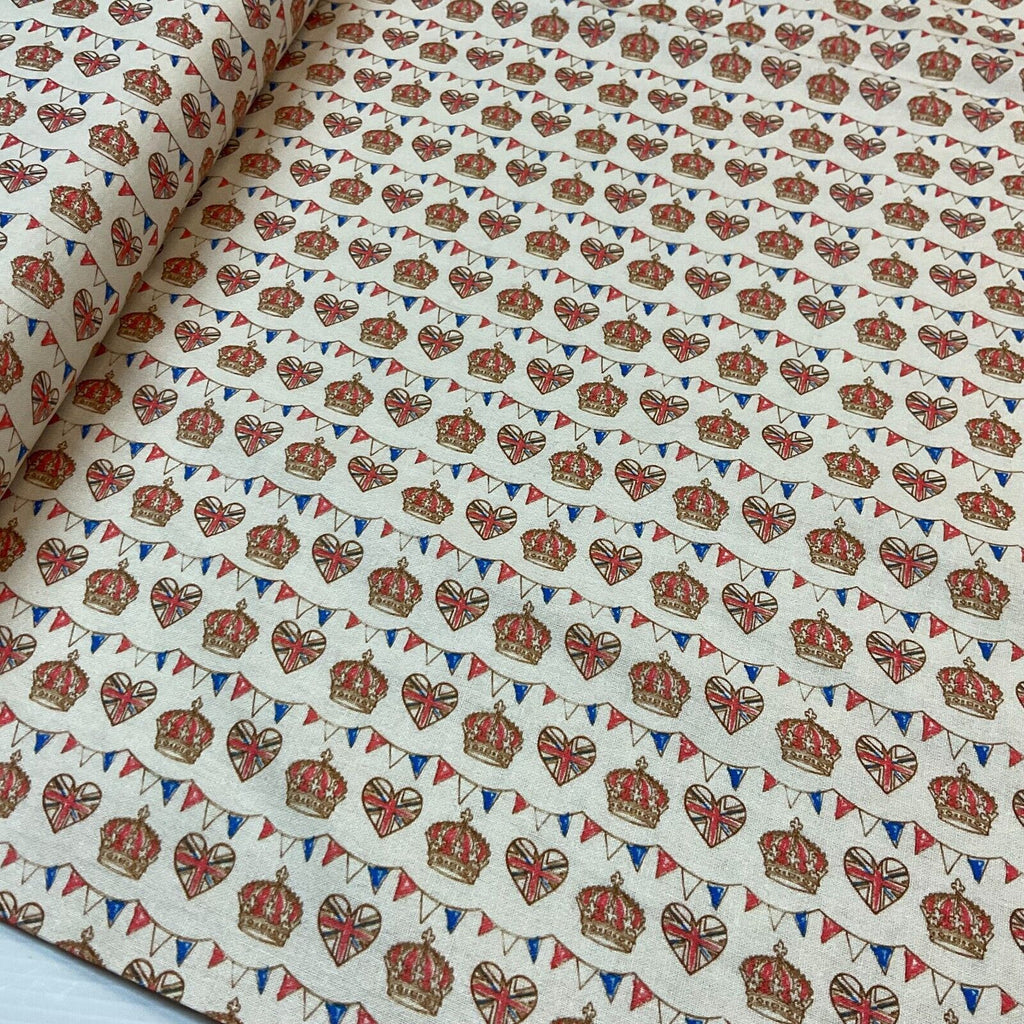 British Coronation Theme 100% cotton printed Quilting fabric M1722