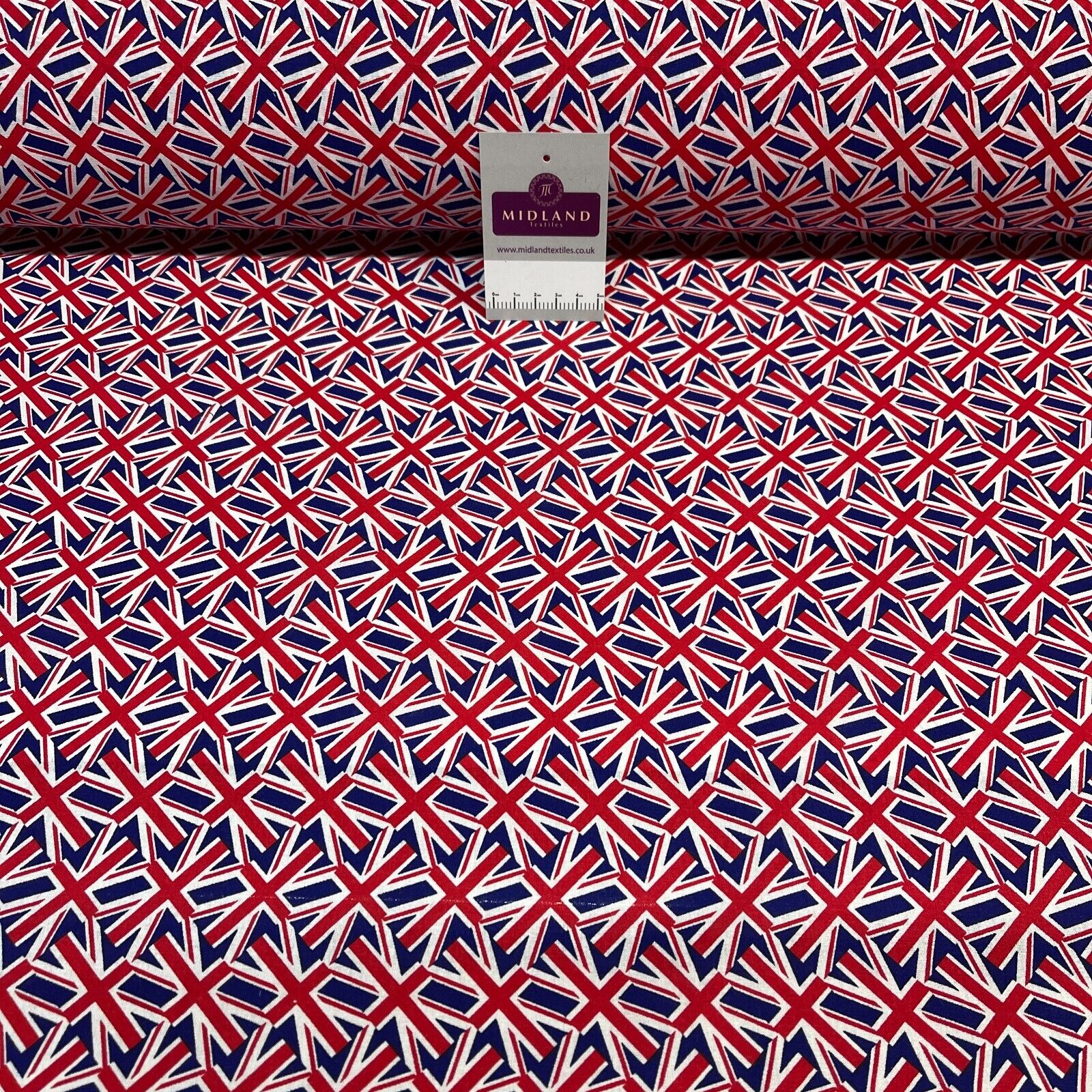 British Flag Coronation Theme 100% cotton printed fabric M1723