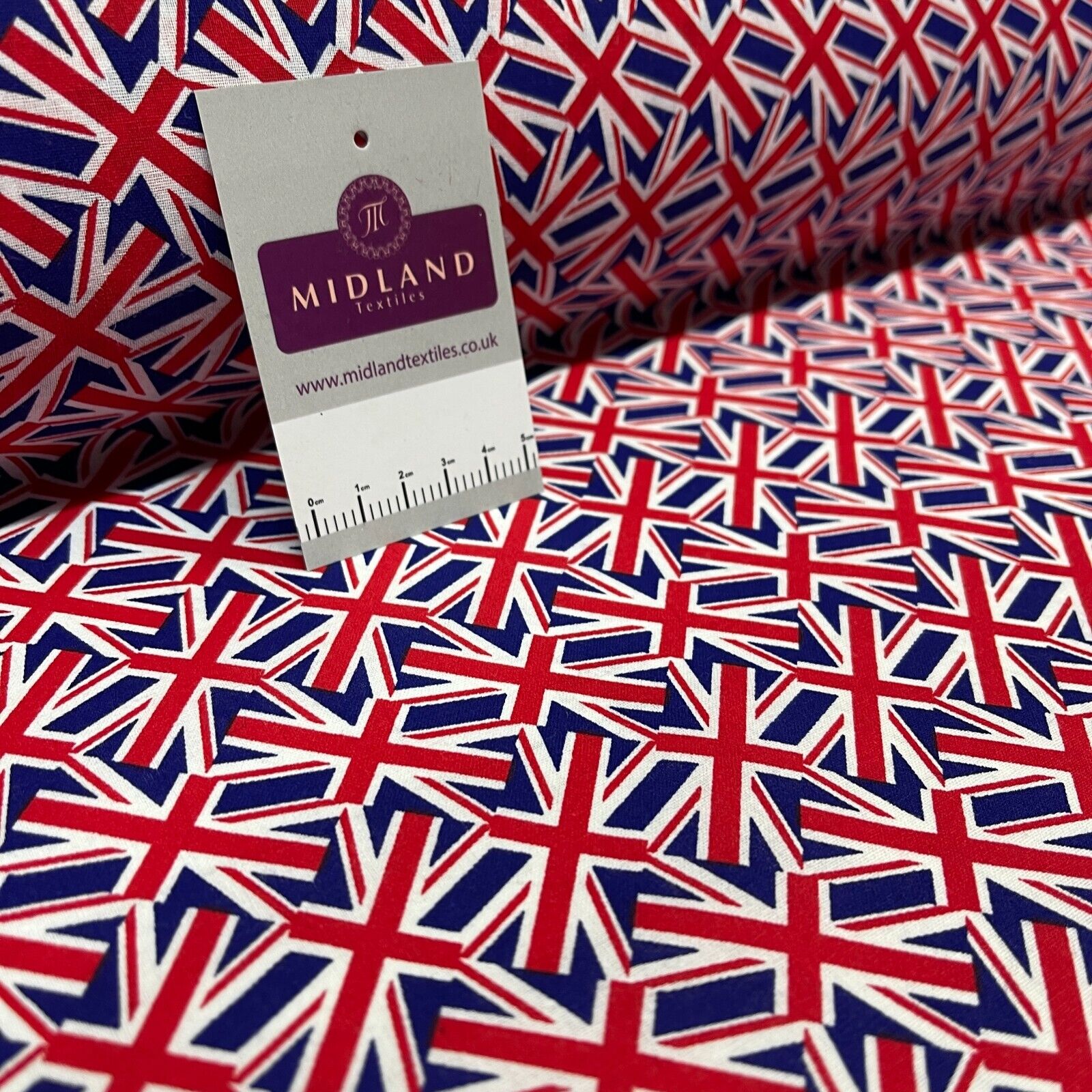 British Flag Coronation Theme 100% cotton printed fabric M1723
