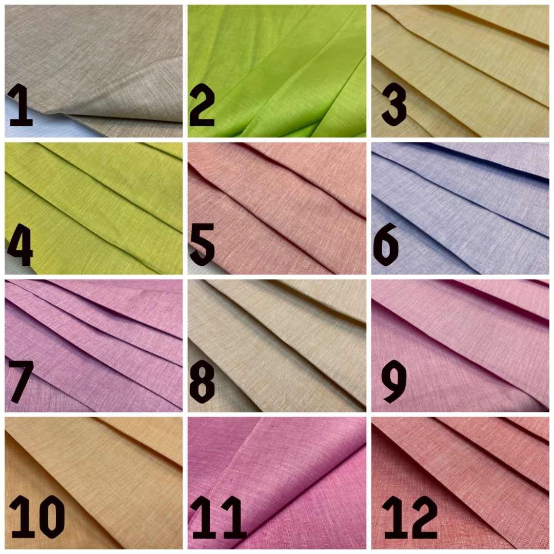 Plain Summer Pastel Linen Look dress fabric 44 inches wide M1726 Plain Summer Pastel Linen Look dress fabric 44 inches wide M1726