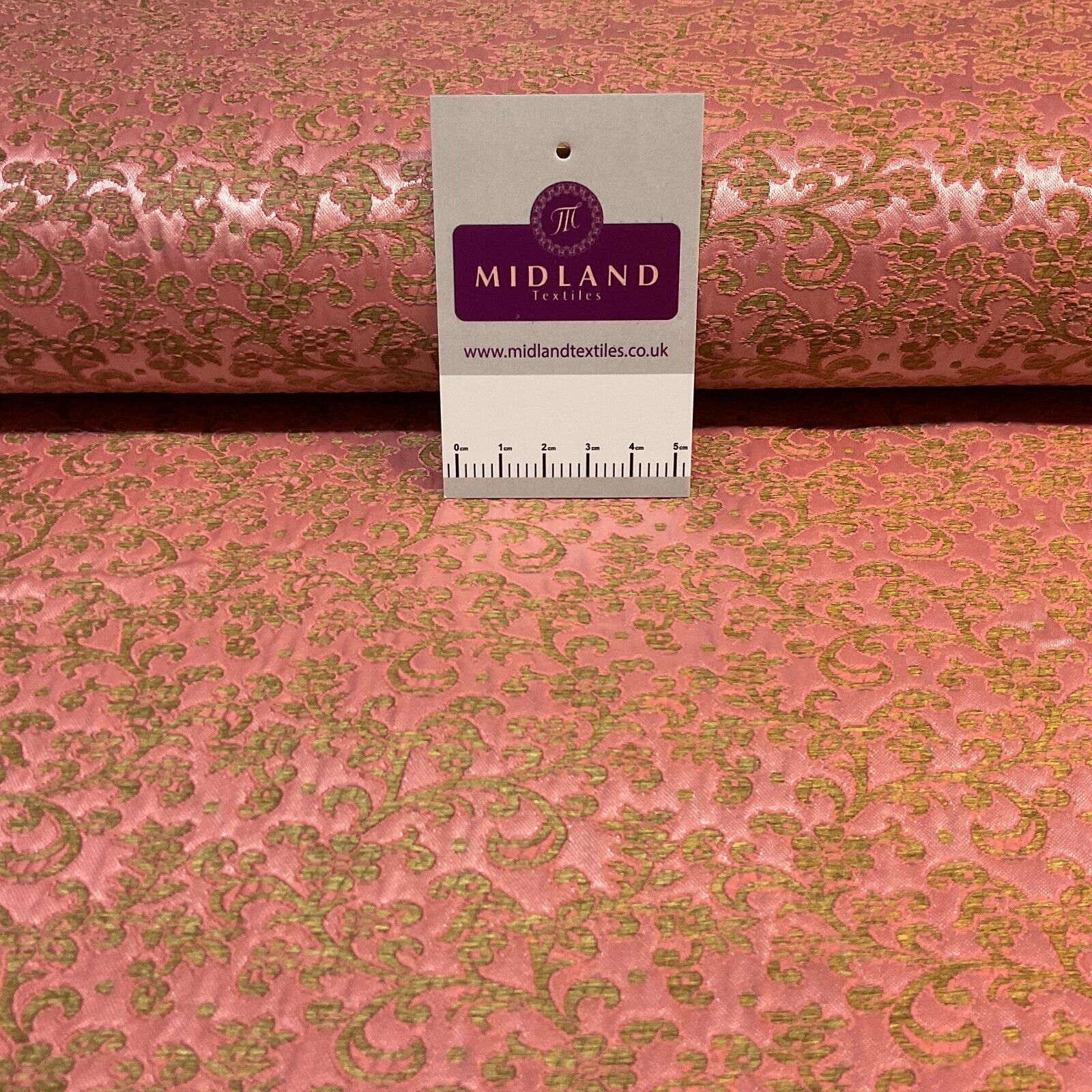 Rose Pink Firm Floral banarsi Brocade waistcoat Fabric 150 cm M1387-2 Mtex