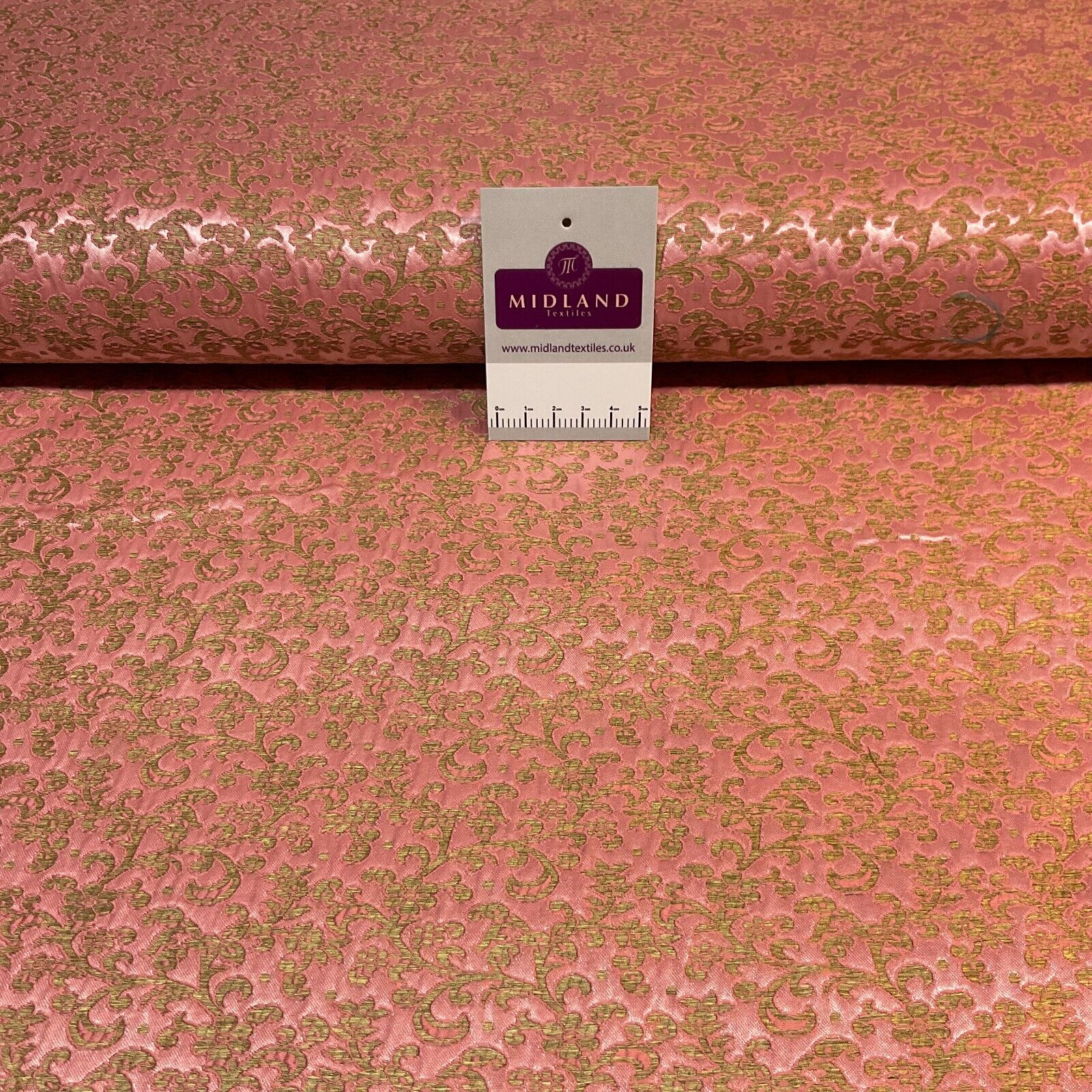 Rose Pink Firm Floral banarsi Brocade waistcoat Fabric 150 cm M1387-2 Mtex