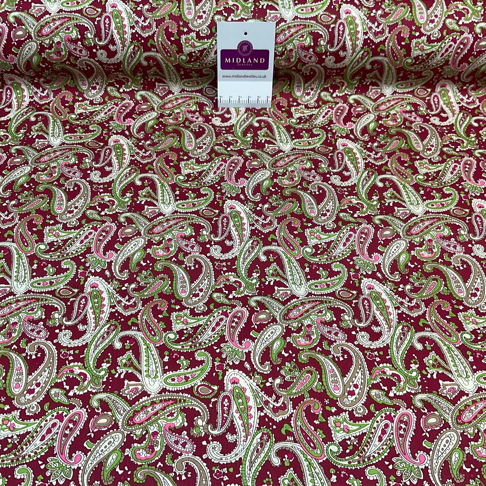 Paisley 100% cotton printed dress craft fabric 150cm wide M1736