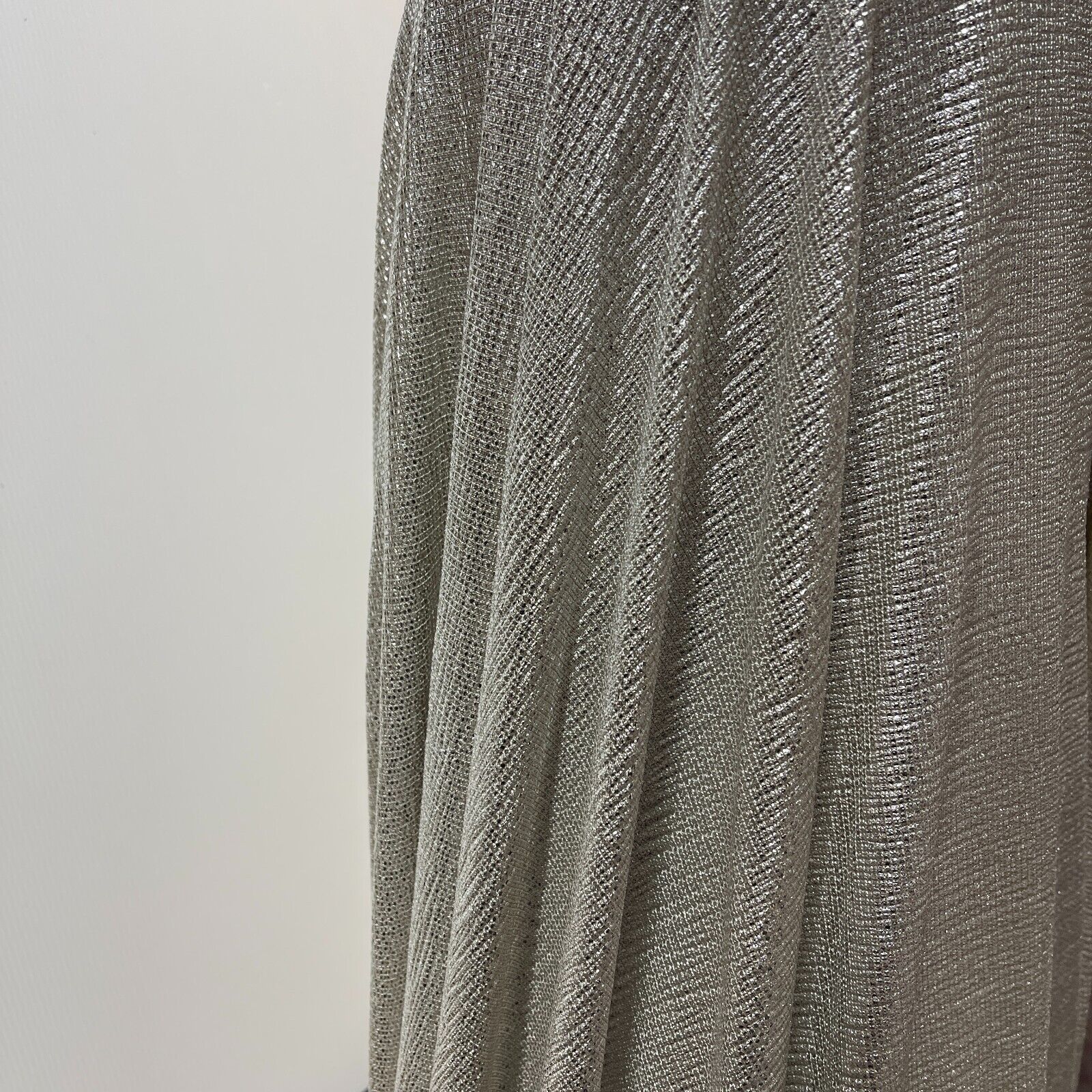 Jersey Foil Silver On Cream One way stretch Hologram Textured dress fabric M1740