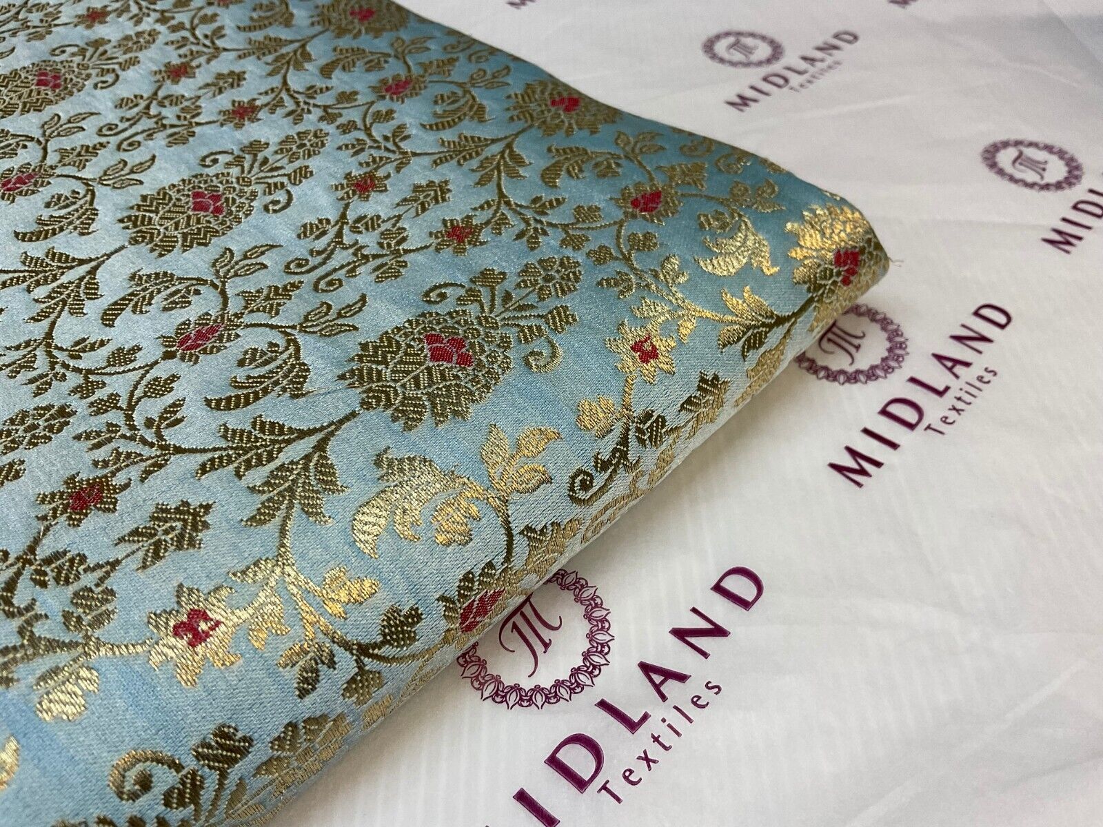 Indian Floral wedding Brocade Fabric ideal for waistcoats 114cm wide M1772