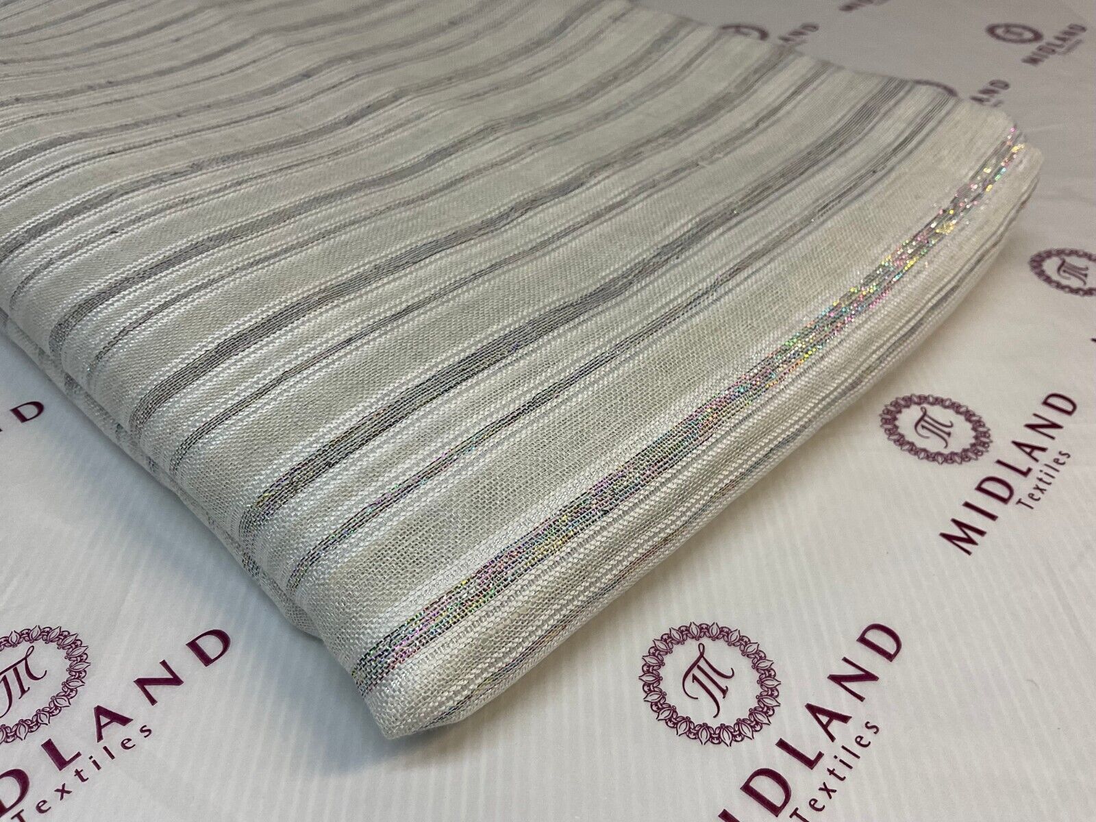 Stripped Handloom Linen dress Fabric 114cm wide M1771