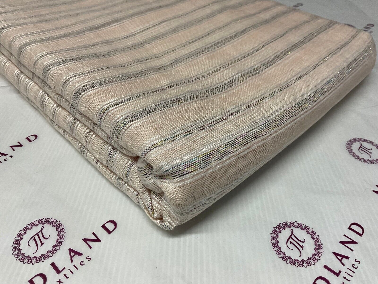 Stripped Handloom Linen dress Fabric 114cm wide M1771