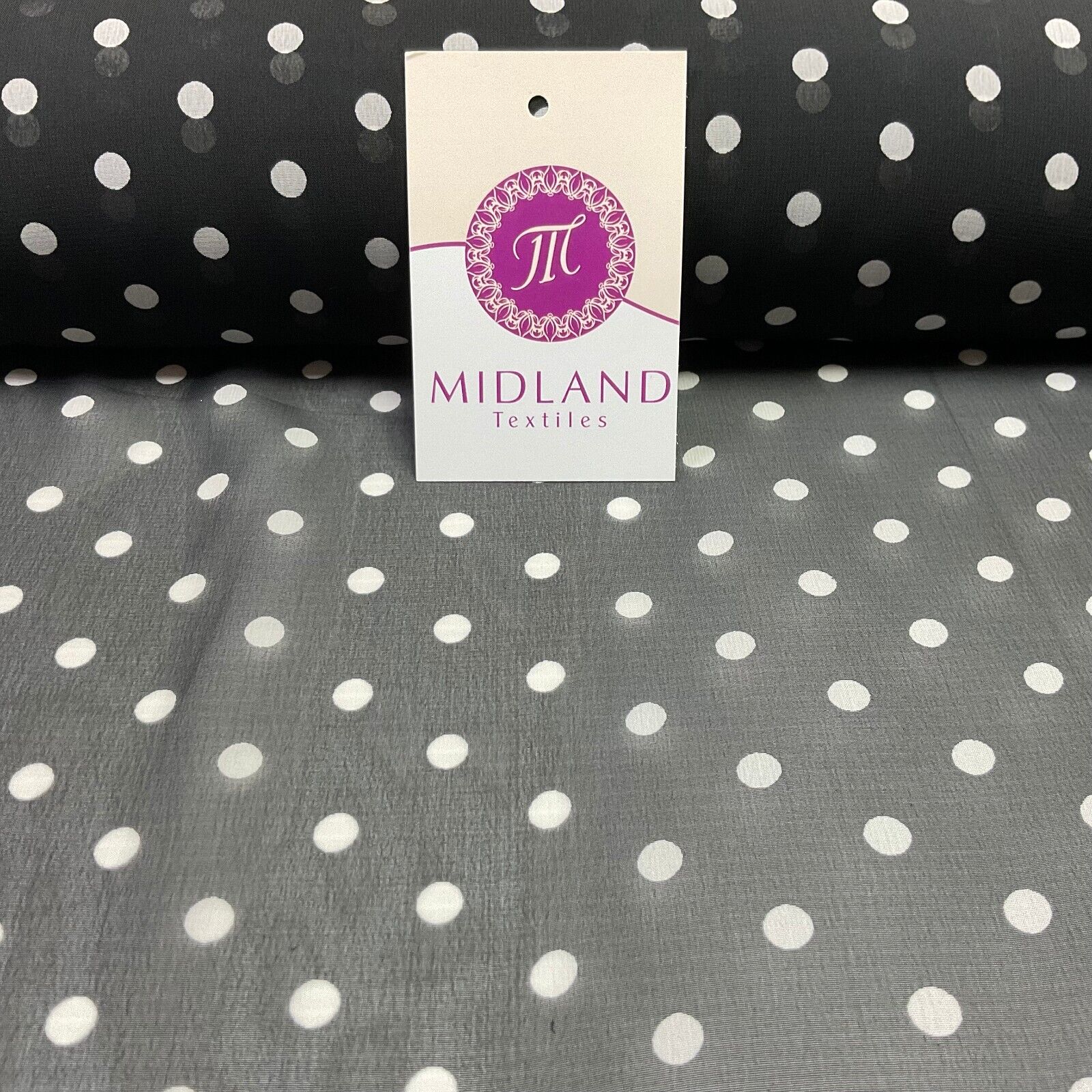 Polka Dot Spot Sheer, Flowy dress blouse chiffon fabric 58 inches wide M1748