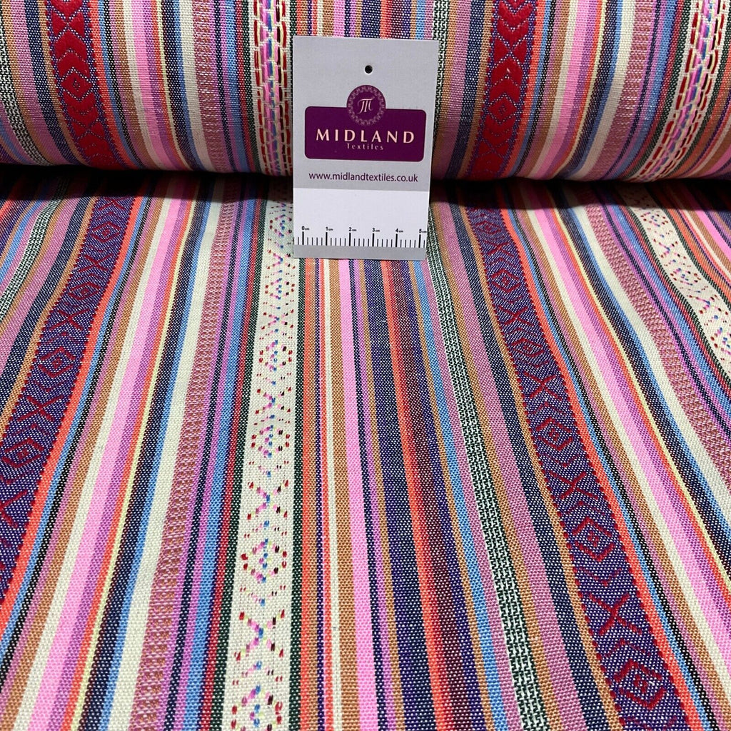 Mexicana Striped Tapestry Upholstery Furniture Curtain cushion fabric M1792