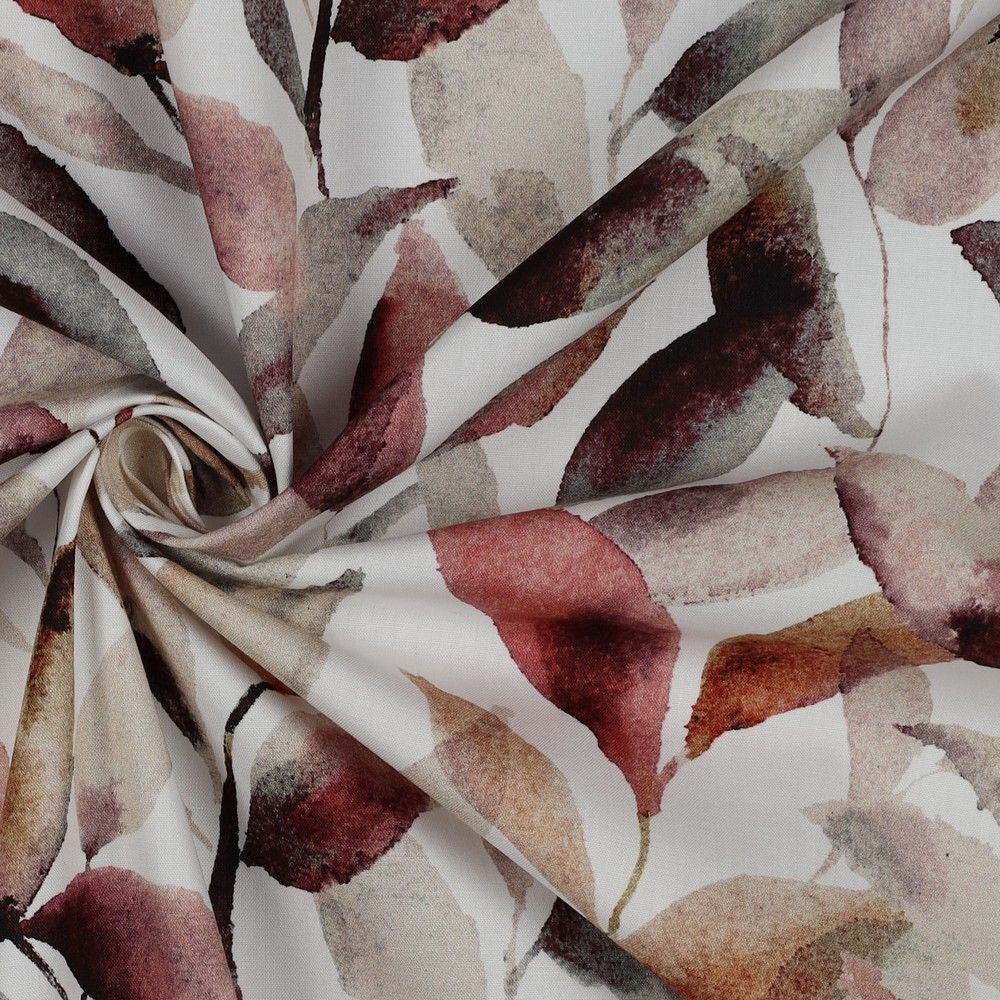 Fine Poplin 100% Cotton Leaves printed dress skirt Fabric M1803