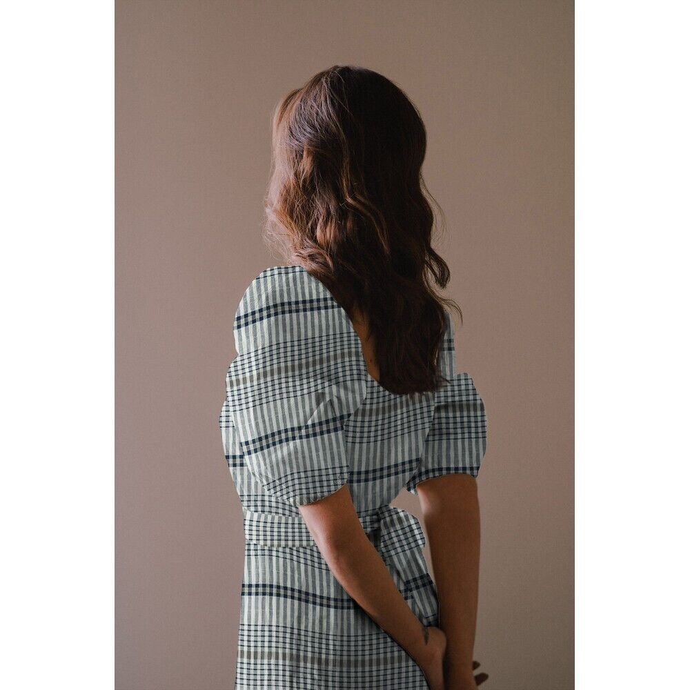 Sand Yarn Dyed Check Checkered Plaid Dress fabric M1809