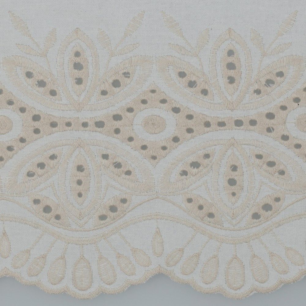 Linen embroidery one sided border trouser dress fabric M1815