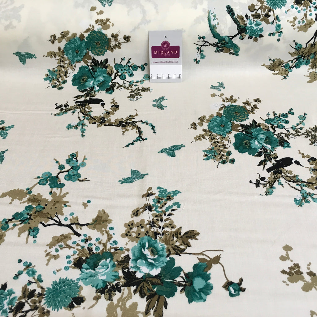 Floral prints fine Viscose Rayon dress challis Fabric M1469 Mtex