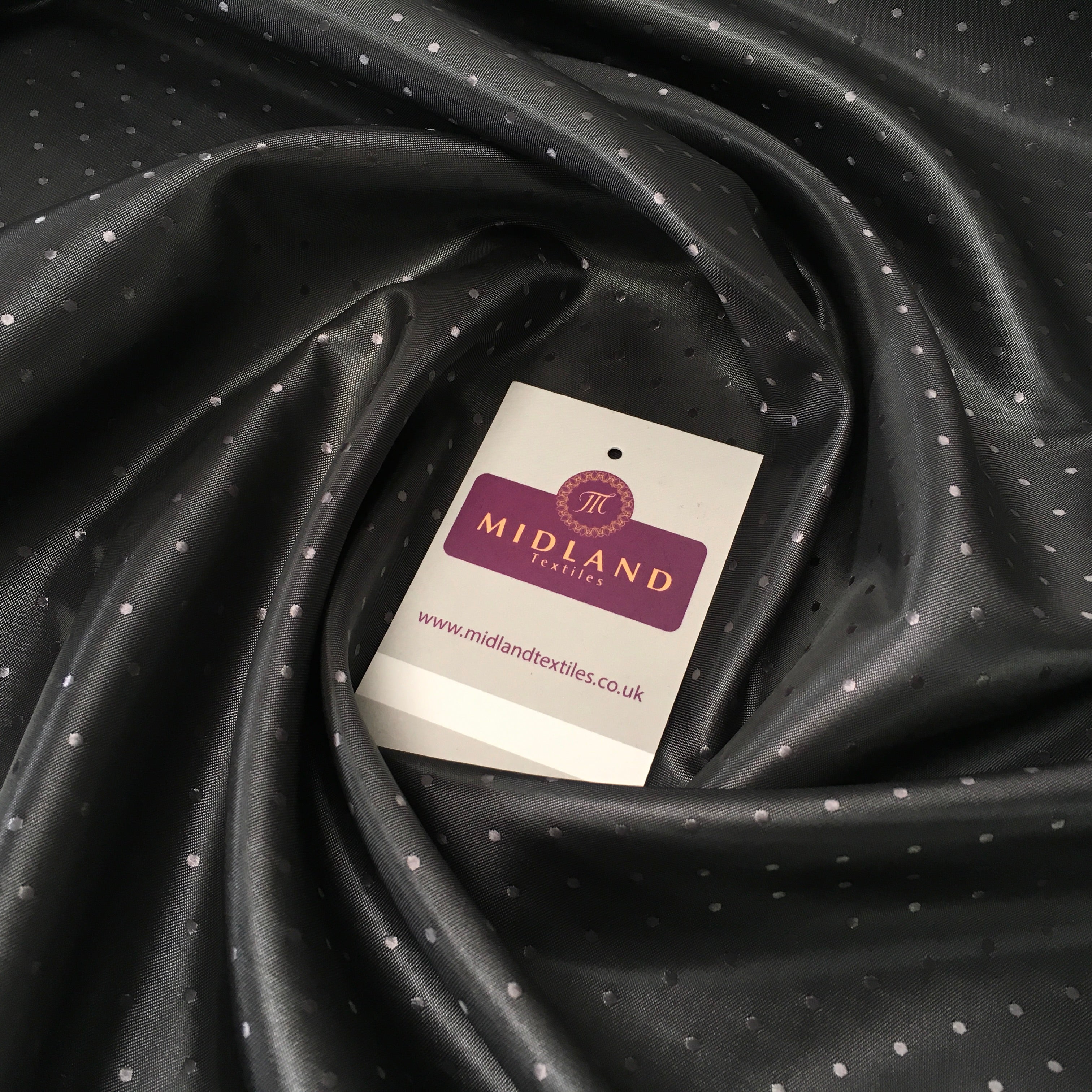 Two Tone Cationic Dobby Spotted Jacquard Lining Fabric 60' Wide MK857 Mtex