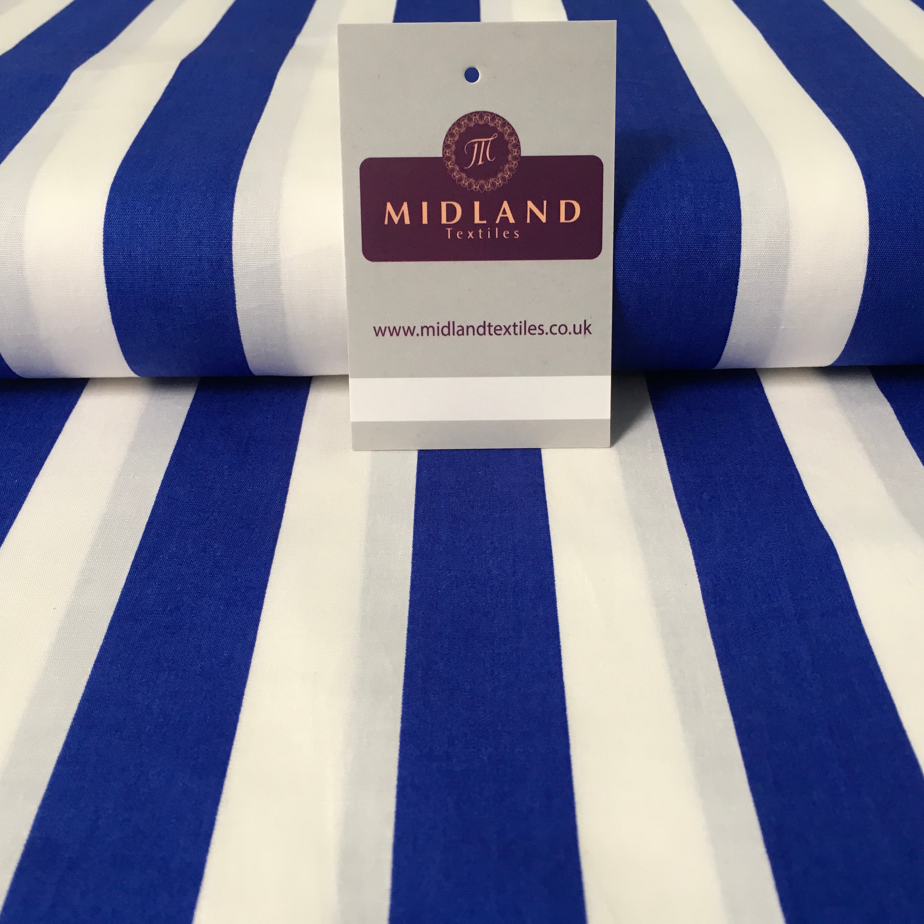 2.5cm Candy Stripped Cotton Poplin shirting, dress Fabric 44' wide MK898 Mtex