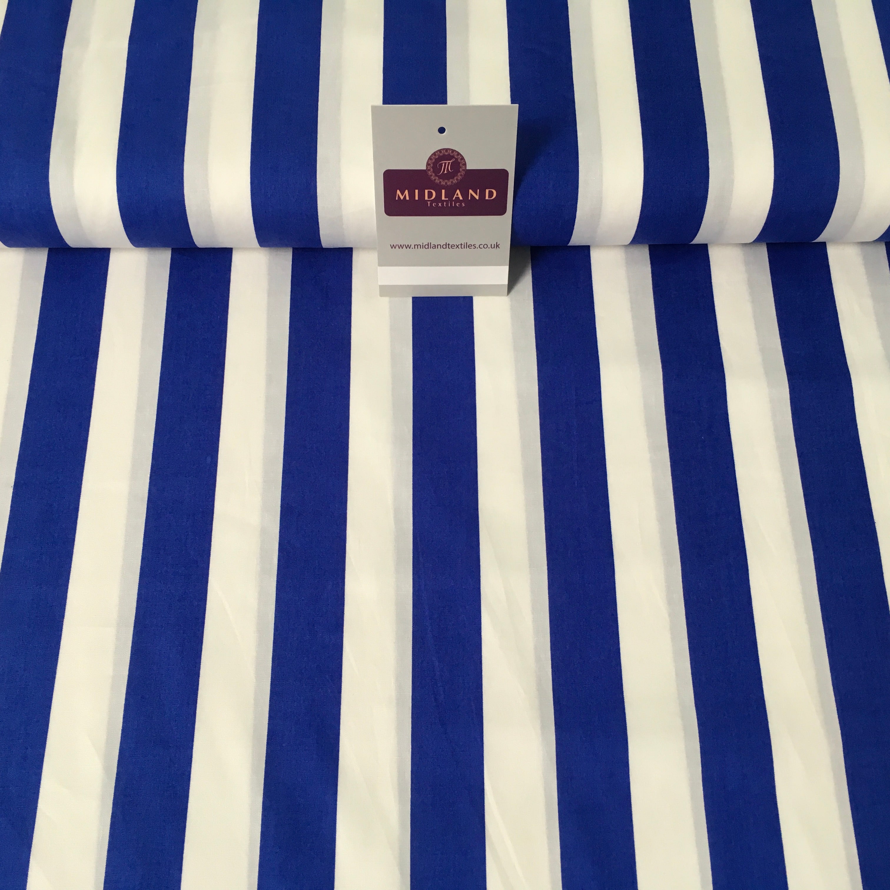 2.5cm Candy Stripped Cotton Poplin shirting, dress Fabric 44' wide MK898 Mtex