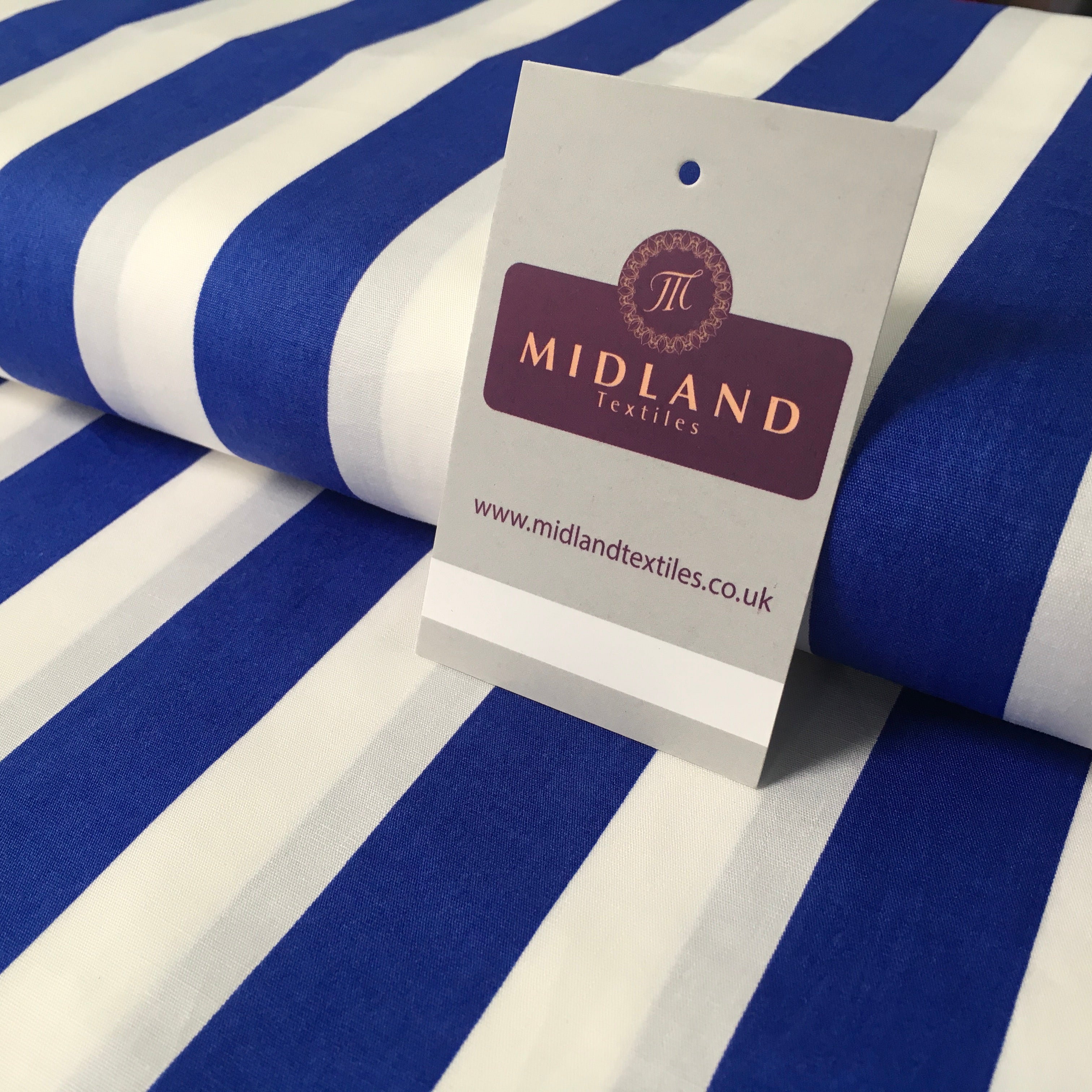 2.5cm Candy Stripped Cotton Poplin shirting, dress Fabric 44' wide MK898 Mtex